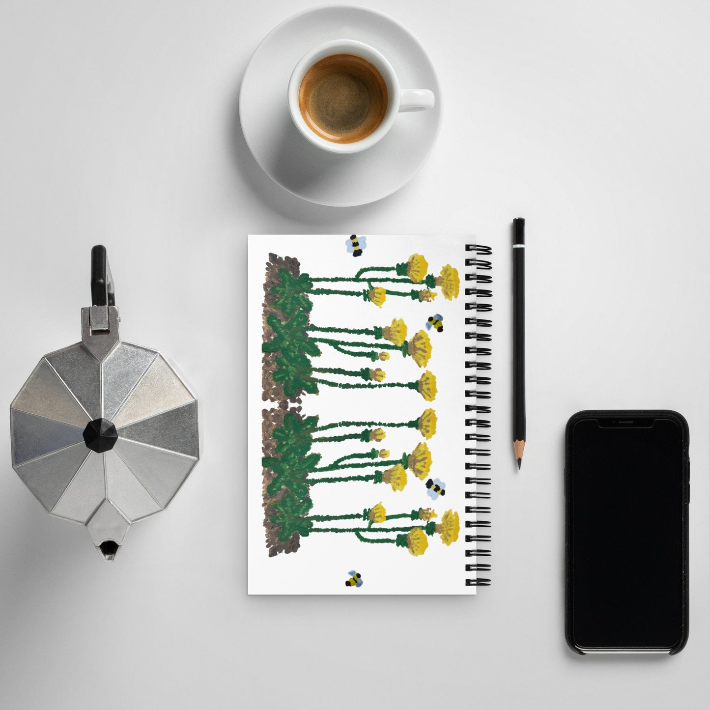 Dandelion Spiral Notebook,nature journal,gardening journal,minimalist journal,fall junk journal,composition notebook
