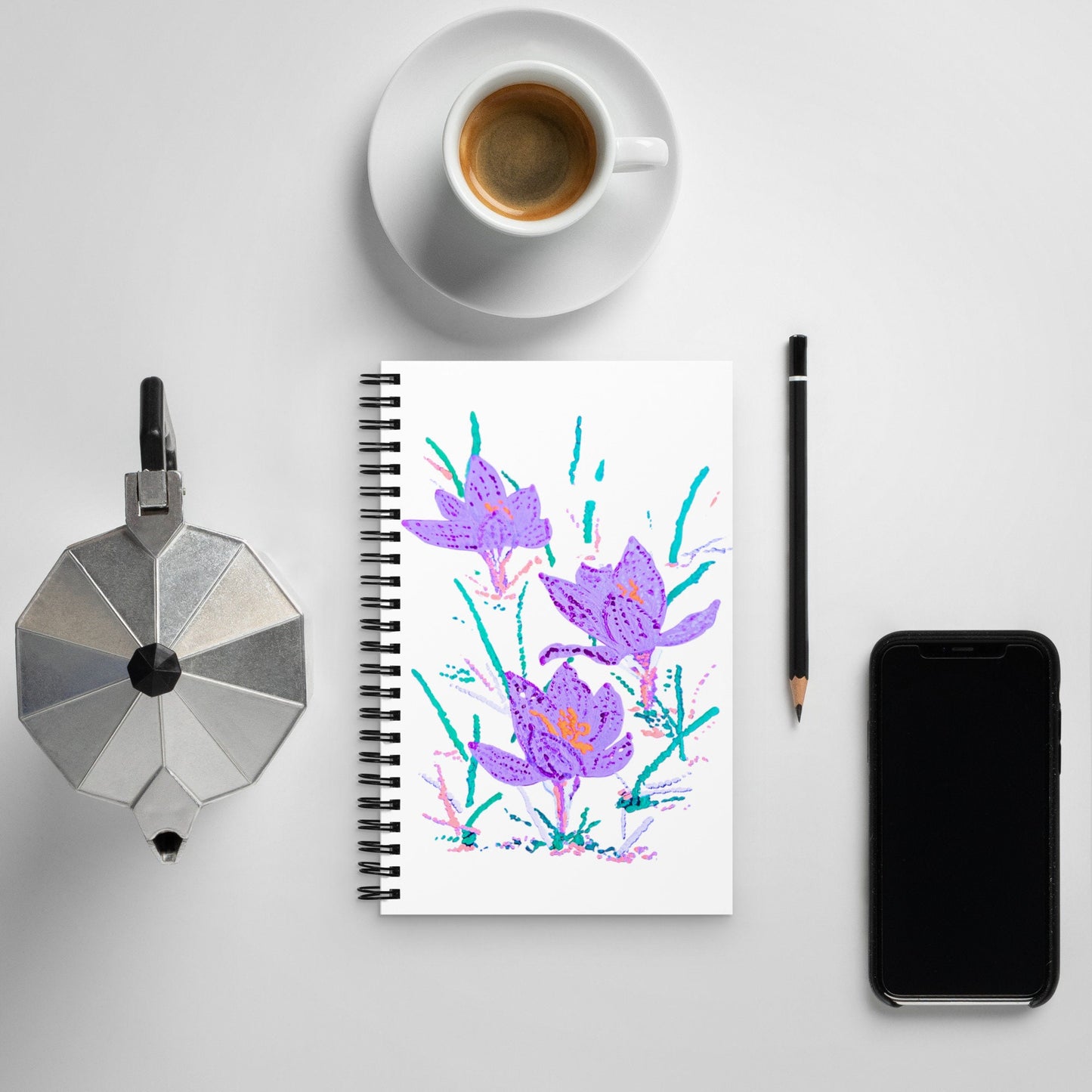 Crocus Flower Spiral Notebook,therapy journal,composition notebook,dot journal,fall junk journal,meditation journal,spiritual journal