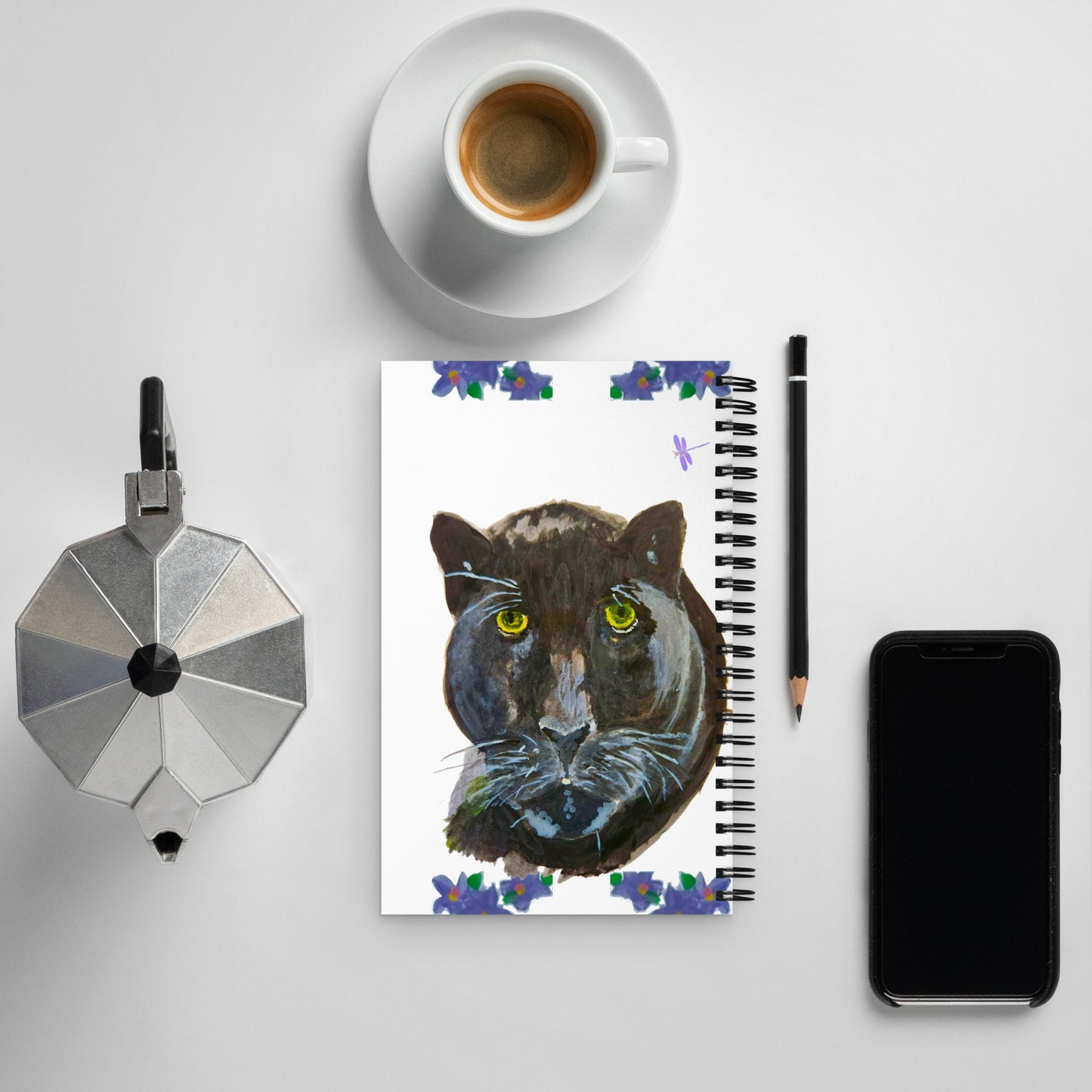 Panther Spiral Notebook,dot journal,nature journal,spiritual journal,fall junk journal,composition notebook