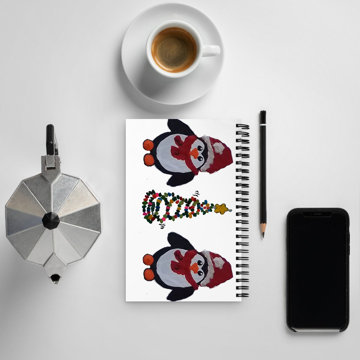 Christmas Penguins Spiral Notebook,dot journal,holiday journal,christmas notebook,writing journal,spiritual journal