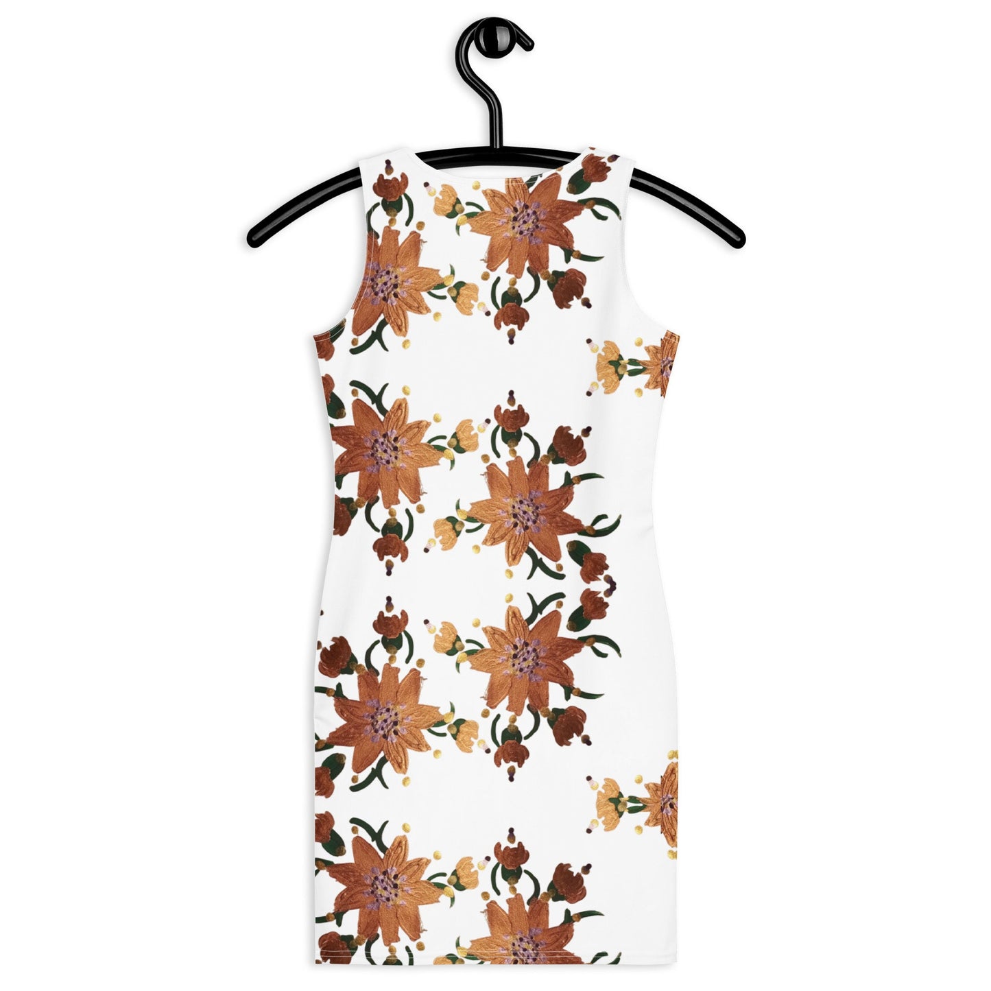 Shimmering Gold Floral Bodycon Dress, Sleeveless Spring Dresses, Tight Club Outfit, Trendy Secretary Dress