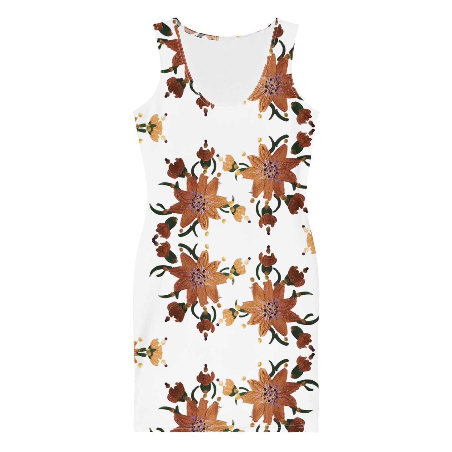 Shimmering Gold Floral Bodycon Dress, Sleeveless Spring Dresses, Tight Club Outfit, Trendy Secretary Dress