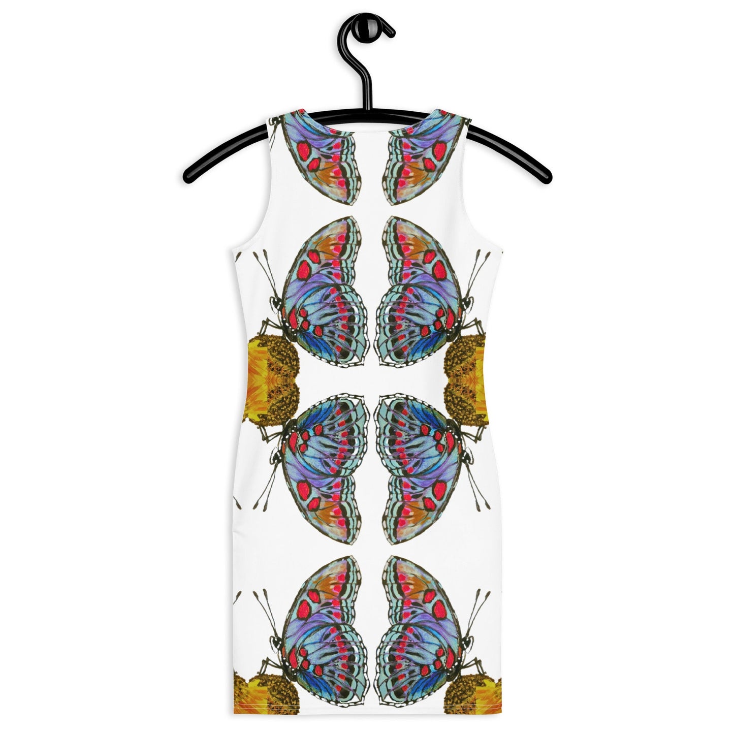 Monarch Butterfly Bodycon Dress,Casual Sleeveless Spring Dresses, Floral Secretary Outfit, Tight Club Dresses
