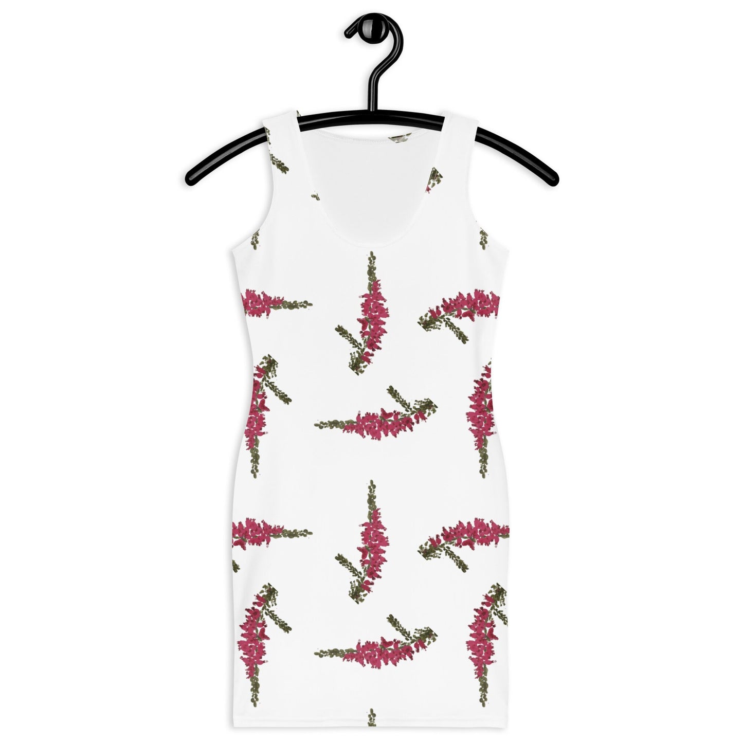 Heather Floral Spring Bodycon Dress, Womens Casual Secretary Outfit, Pastel Tight Club Dress Cocktail