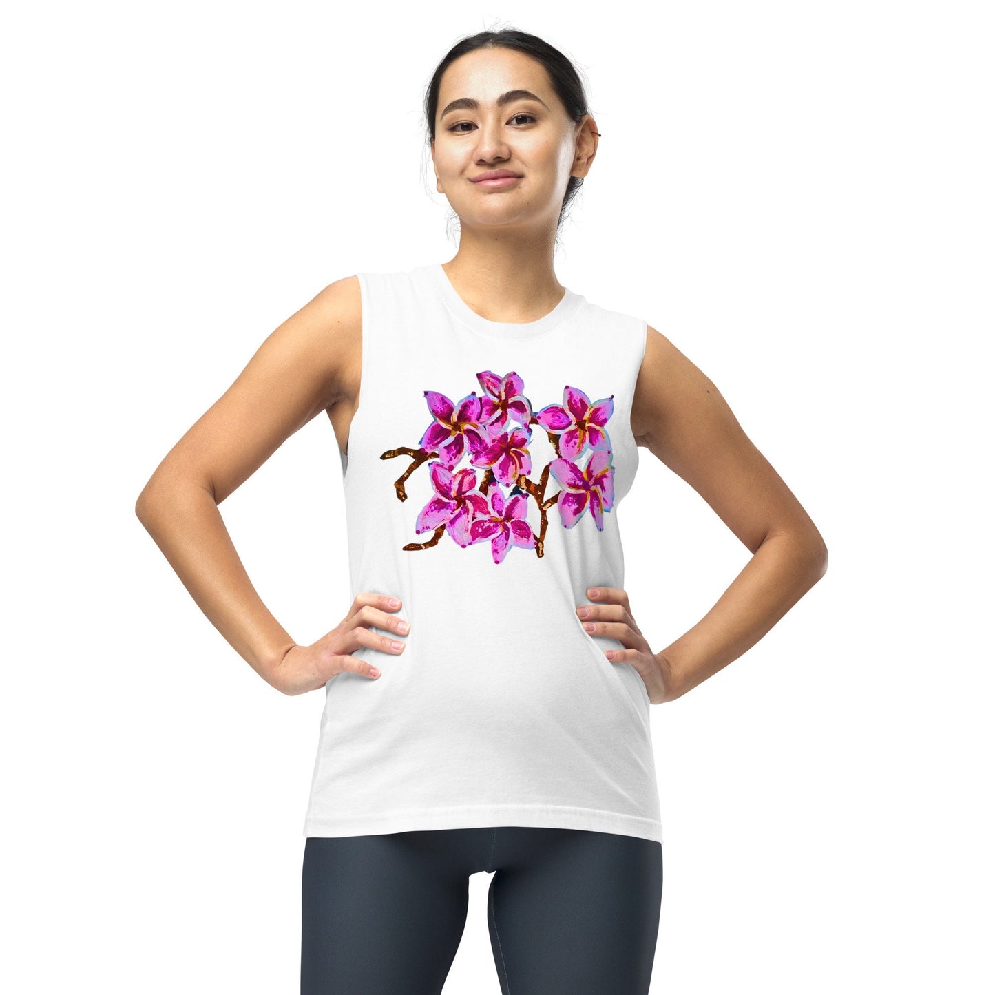 Cherry Blossom Floral Spring Shirt, Trendy Botanical Plant T-shirt, Wildflower Style Pink Top, Painted Floral Clothing