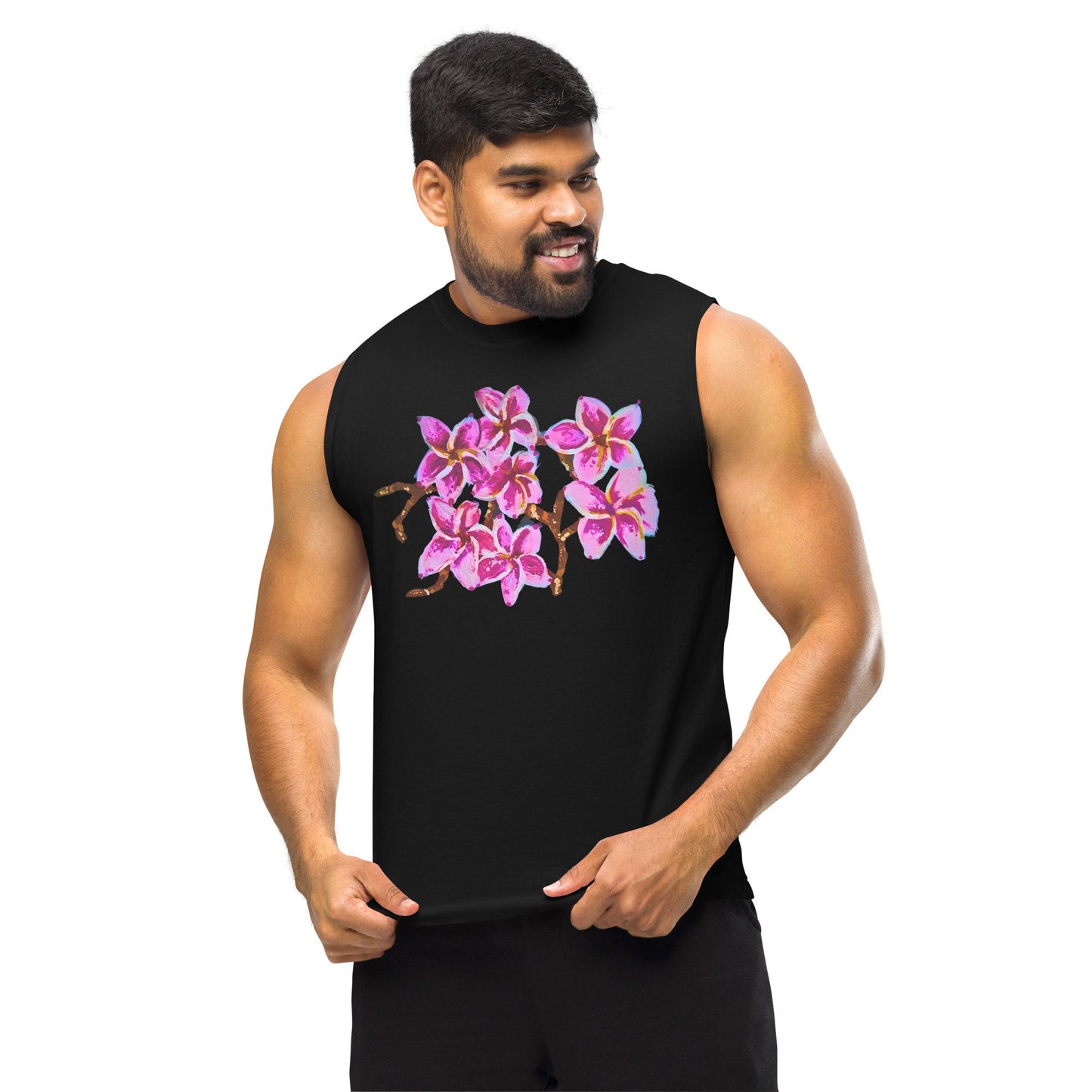 Cherry Blossom Floral Spring Shirt, Trendy Botanical Plant T-shirt, Wildflower Style Pink Top, Painted Floral Clothing