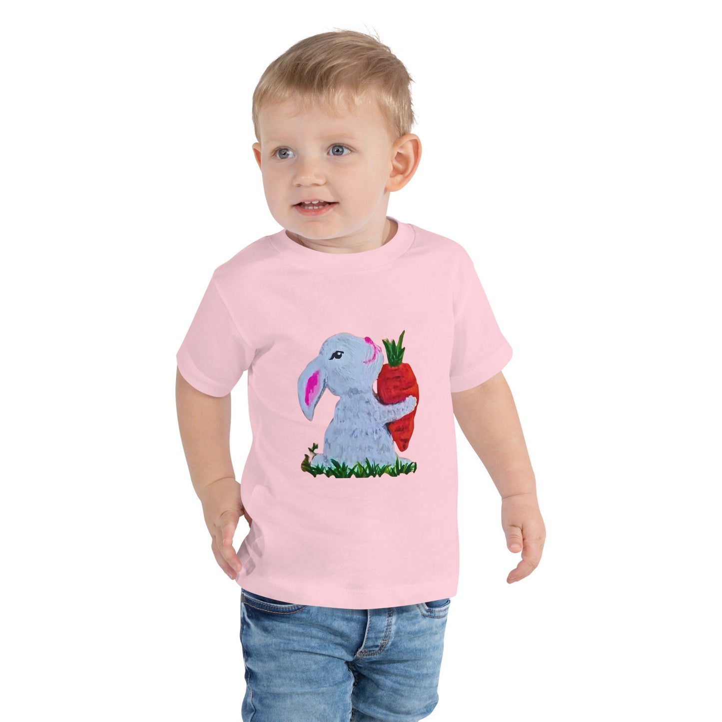Rabbit Lover Toddler Tee, Short Sleeve Easter Shirt, Egg Hunt Gift, My First Easter, Spring Apparel, Decorative Holiday Wear