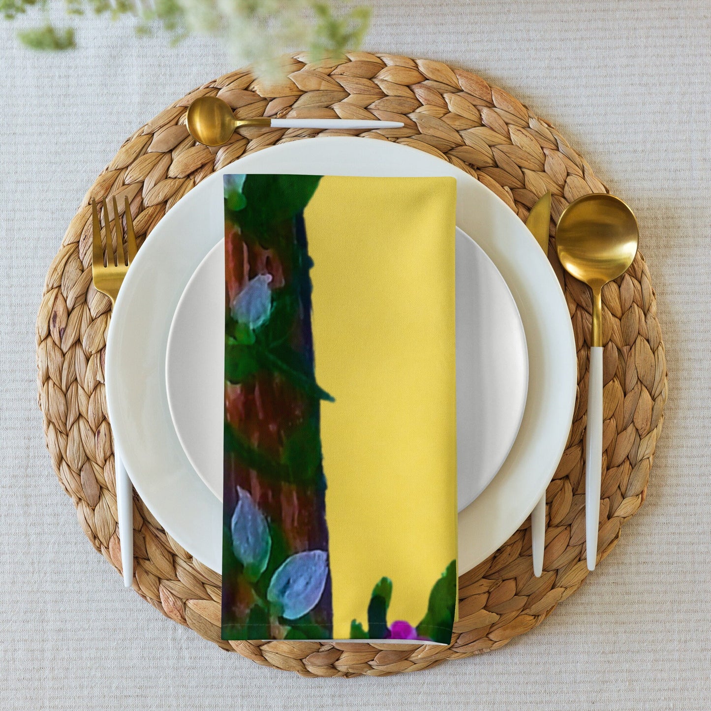 Easter Cross Cloth Napkin Set, Spring Housewears, Holiday Decor, Colorful Design