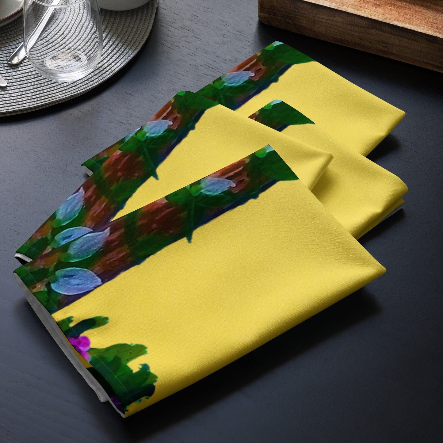 Easter Cross Cloth Napkin Set, Spring Housewears, Holiday Decor, Colorful Design