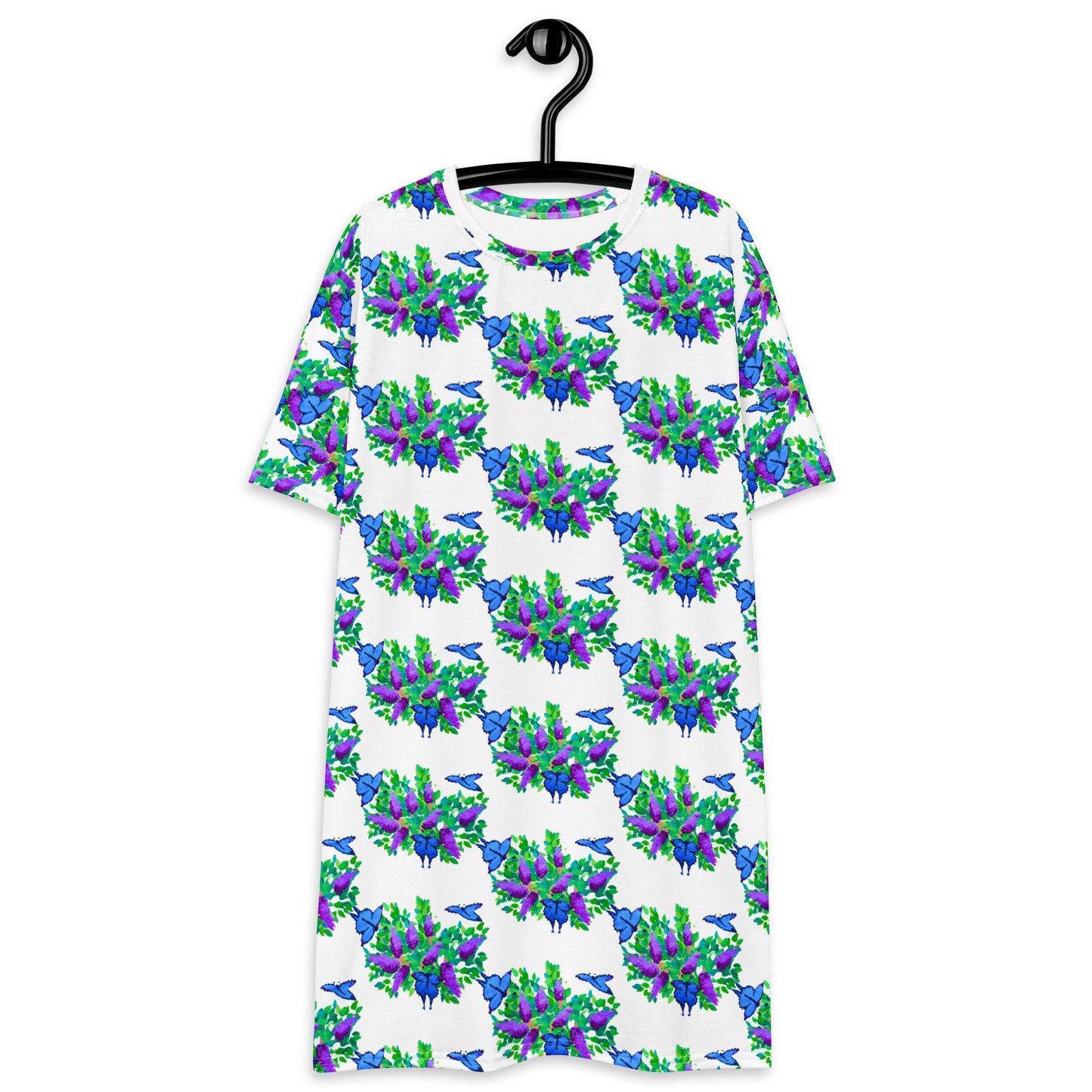 Butterfly Lovers T-shirt Dress, Casual Plus Size Spring Outfit, Colorful Trending Summer Apparel