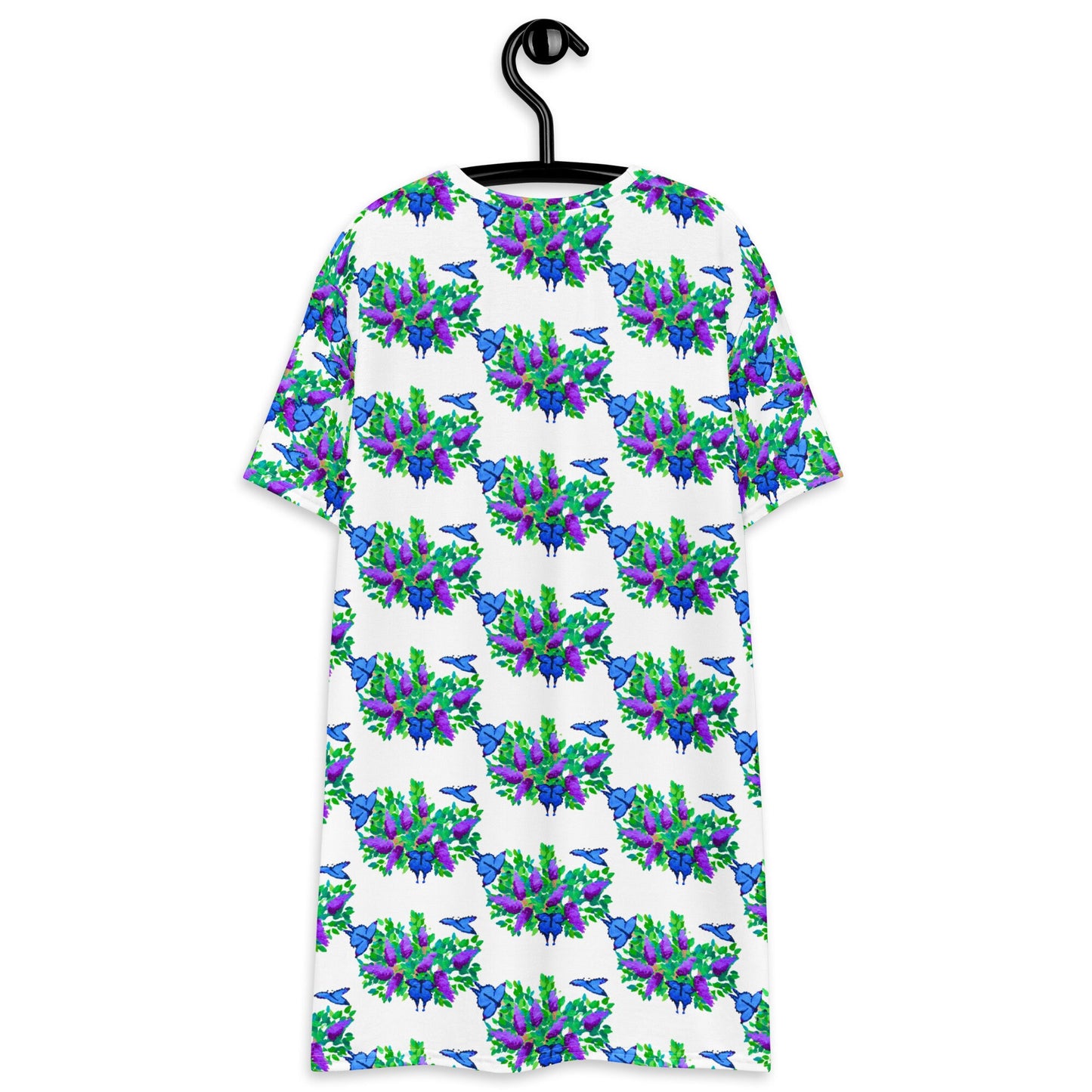 Butterfly Lovers T-shirt Dress, Casual Plus Size Spring Outfit, Colorful Trending Summer Apparel