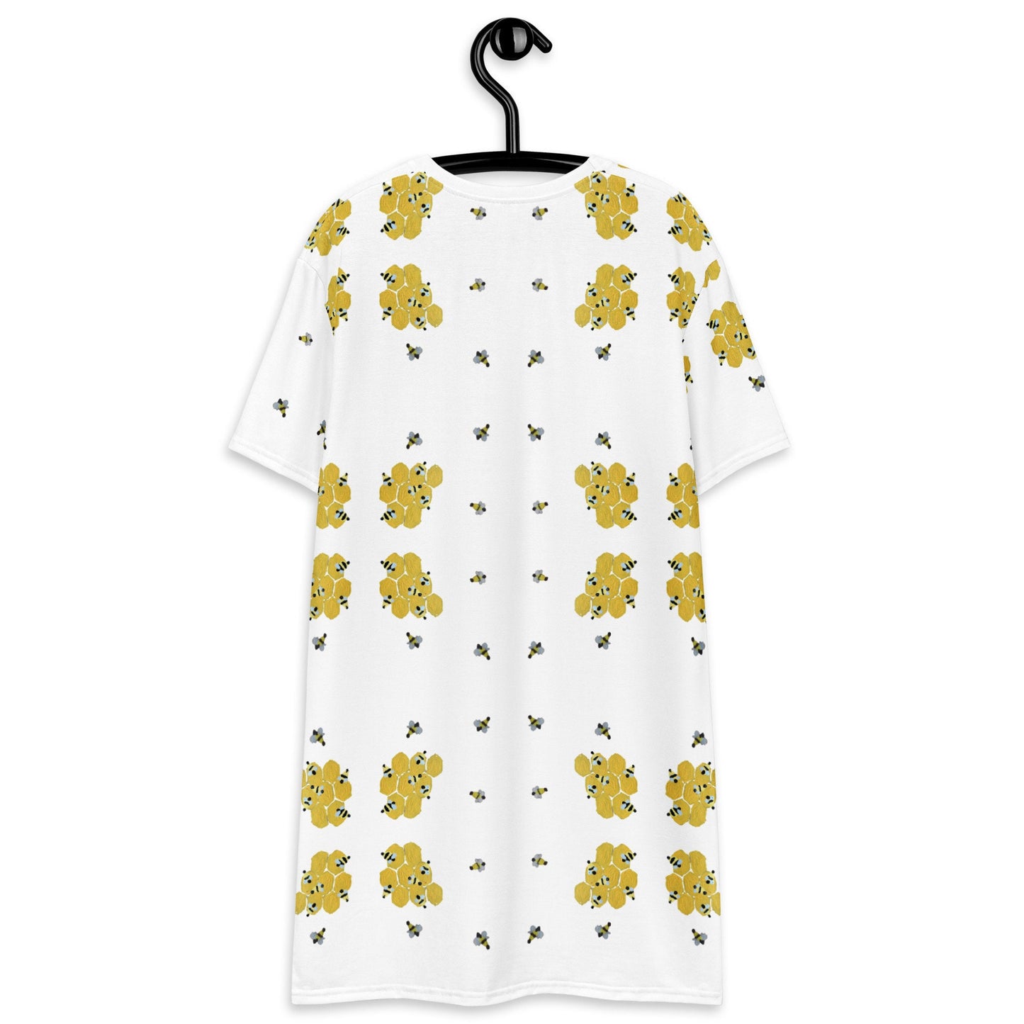 Bee Lovers T-shirt Dress, Casual Secretary Dress, Spring Outfit, Decorative Apparel, Nightgown