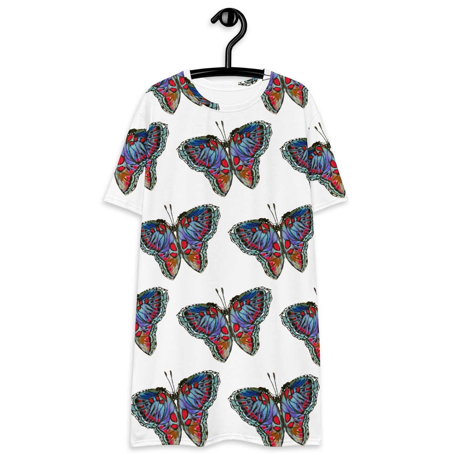 Monarch Butterfly Spring Outfit, Colorful Casual T-shirt Dress, Oversized Trending Nightgown