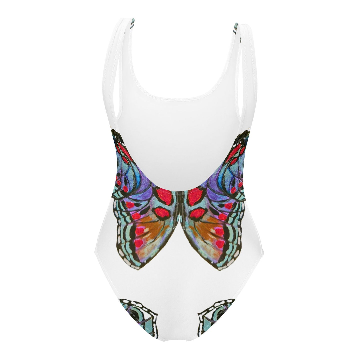 Monarch Butterfly Lovers One-Piece Swimsuit, Beach Swimwear, Vintage Bathing Suit