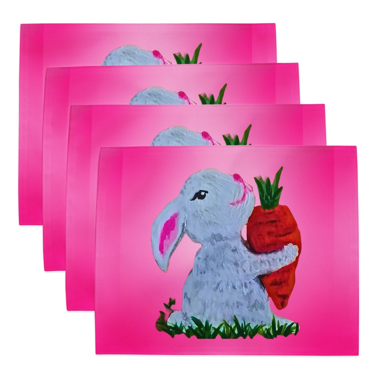 Easter Bunny Placemat Set of 4, Holiday Dinner Placemats, Fun Activity Placemats