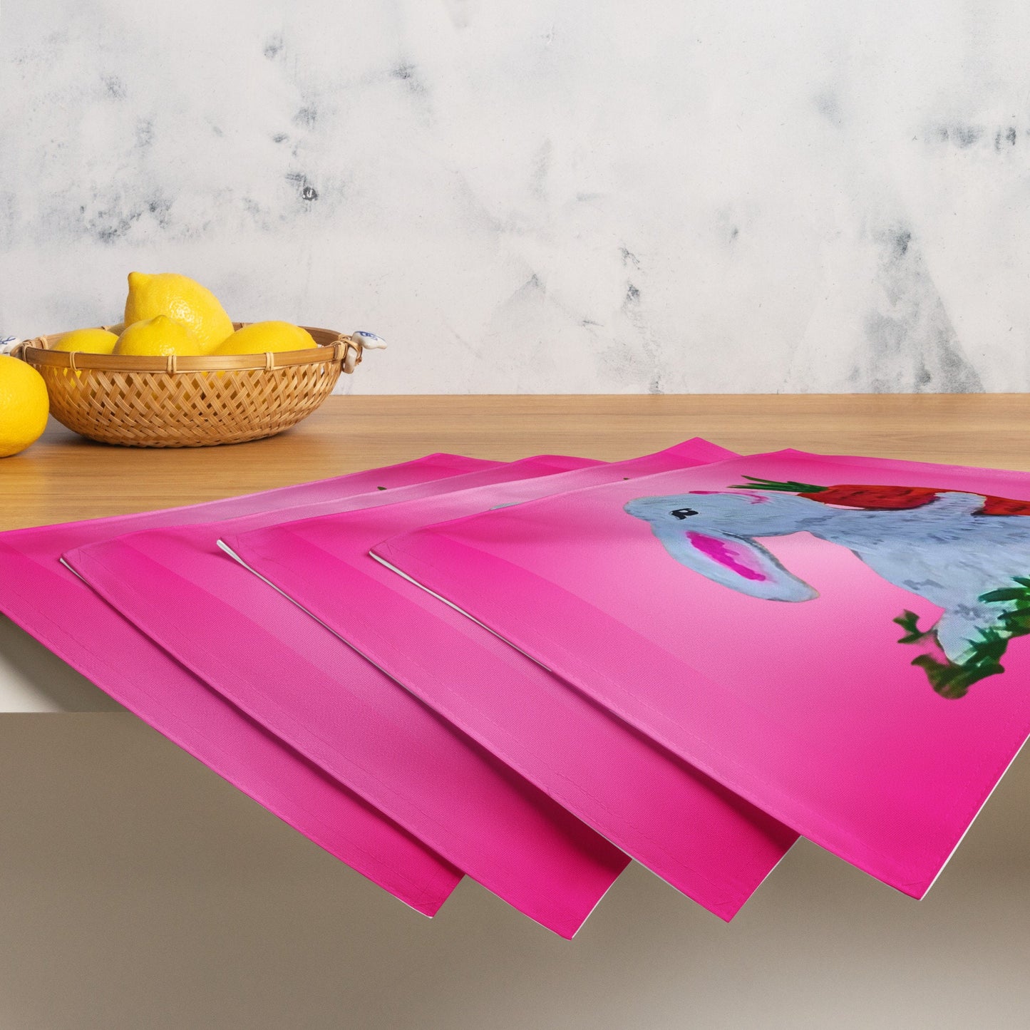 Easter Bunny Placemat Set of 4, Holiday Dinner Placemats, Fun Activity Placemats