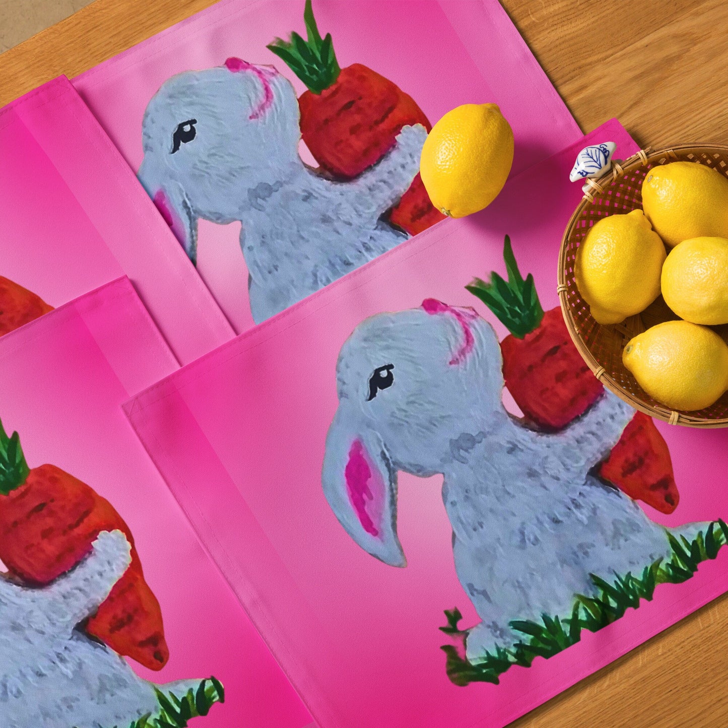 Easter Bunny Placemat Set of 4, Holiday Dinner Placemats, Fun Activity Placemats