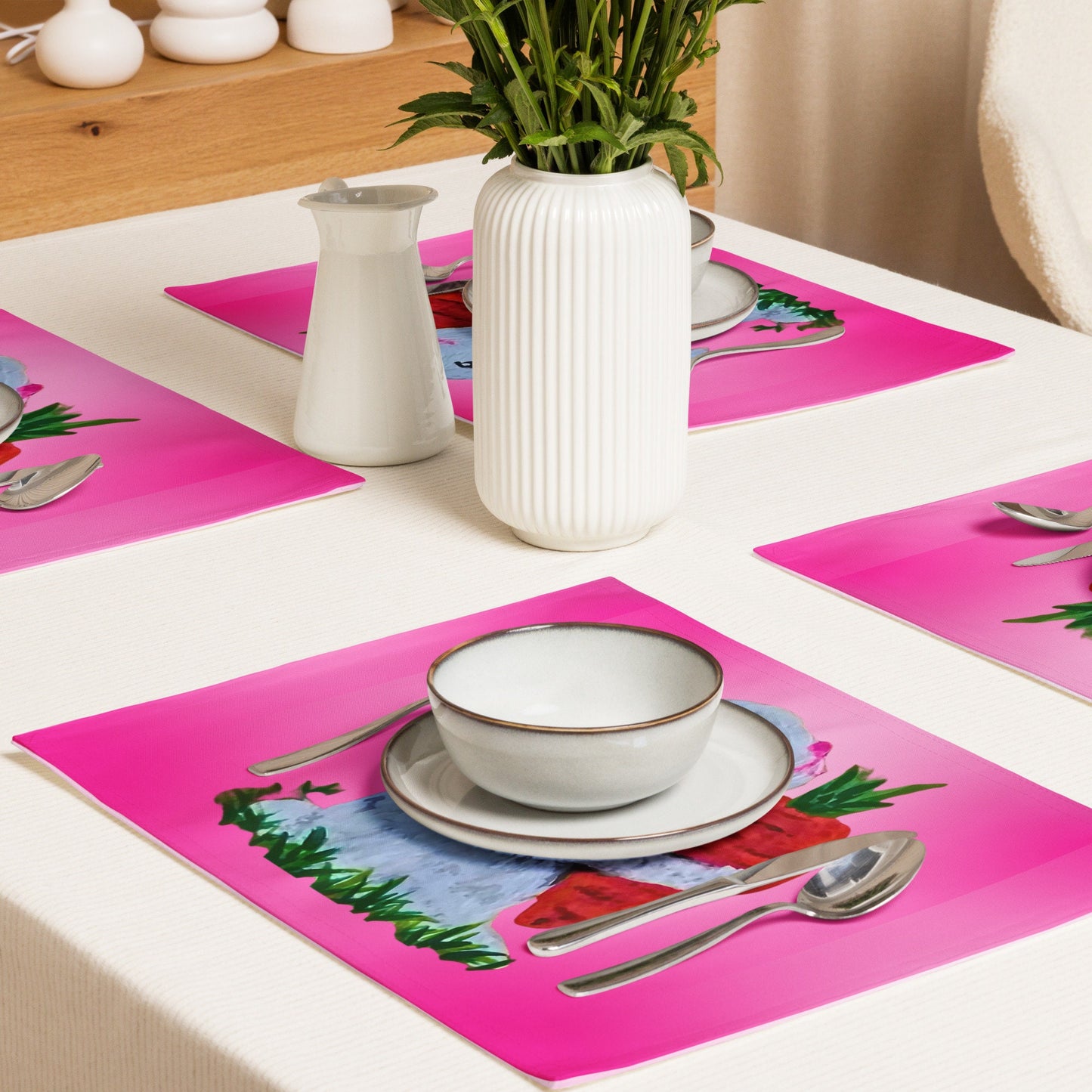 Easter Bunny Placemat Set of 4, Holiday Dinner Placemats, Fun Activity Placemats