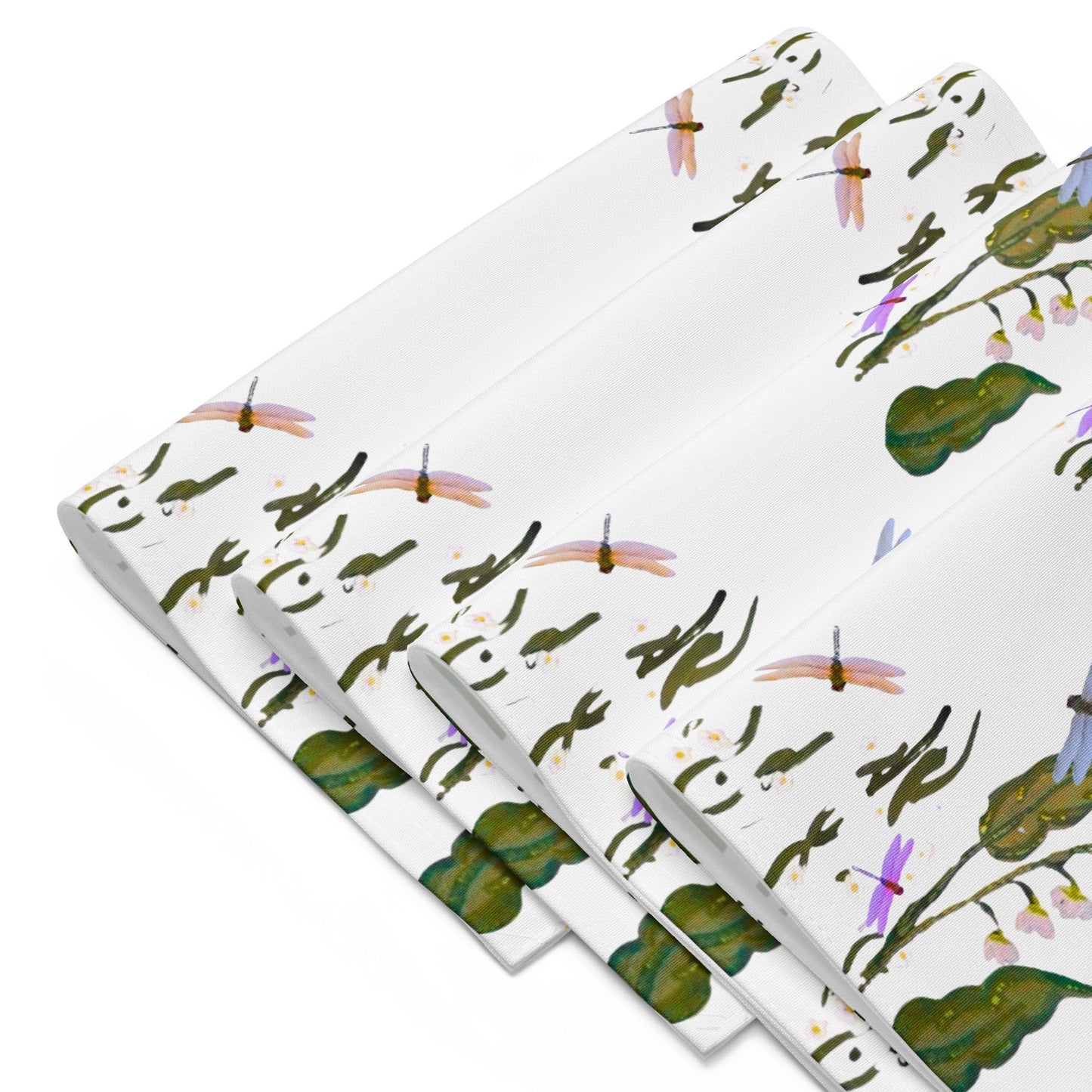 Botanical Dragonfly Placemat Set of 4, Spring Floral Wedding Placemats, Water Resistant Activity Placemats