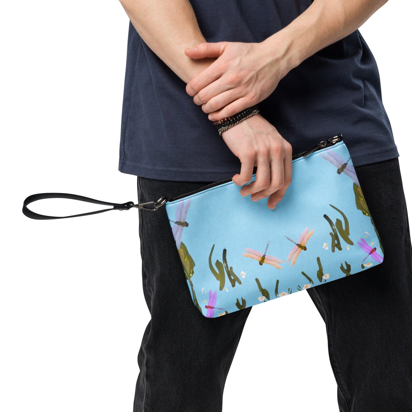 Dragonfly Lovers Small Ziptop Satchel, Nature Inspired Crossbody Bag, Trendy Adjustable Strap Sling Bag