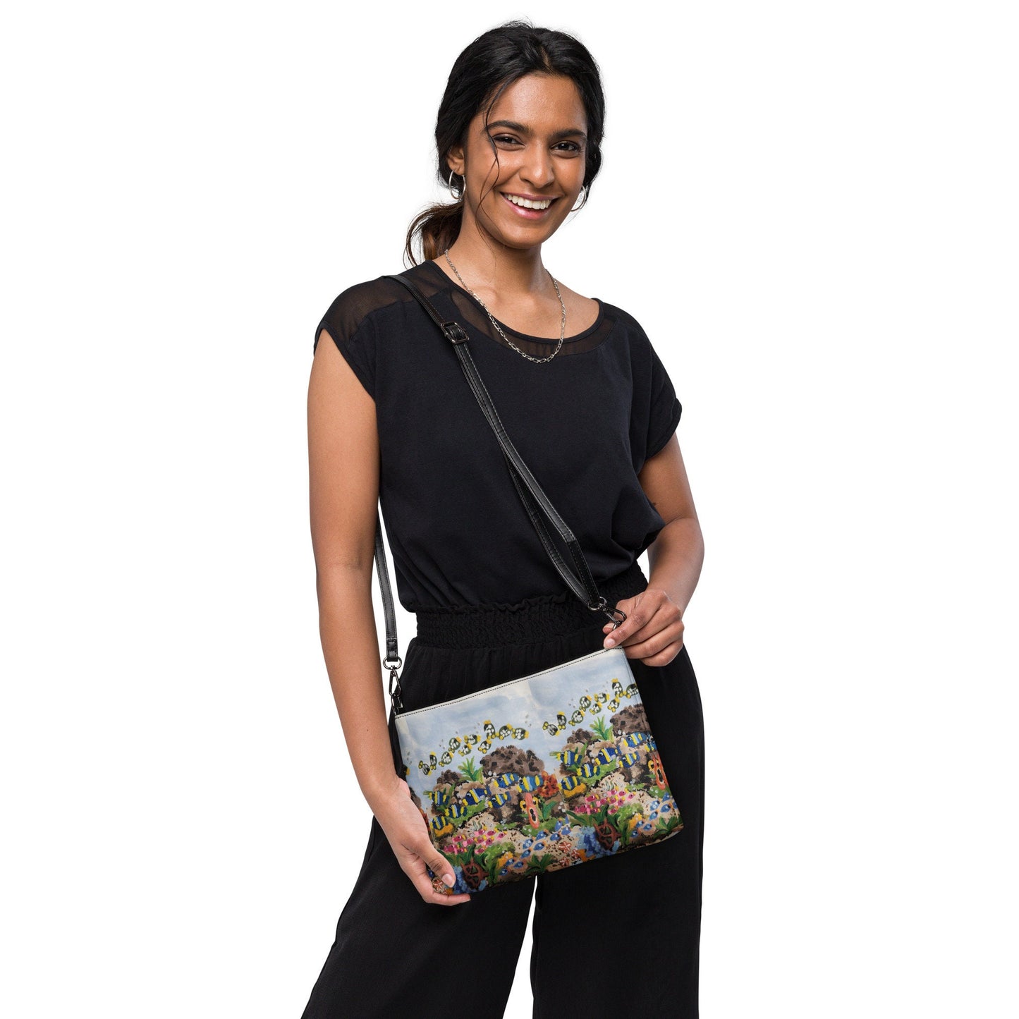 Underwater Ocean View Crossbody Bag with Pockets, Small Trendy Sling Bag, Nature Inspired Handbag with Adjustable Straps