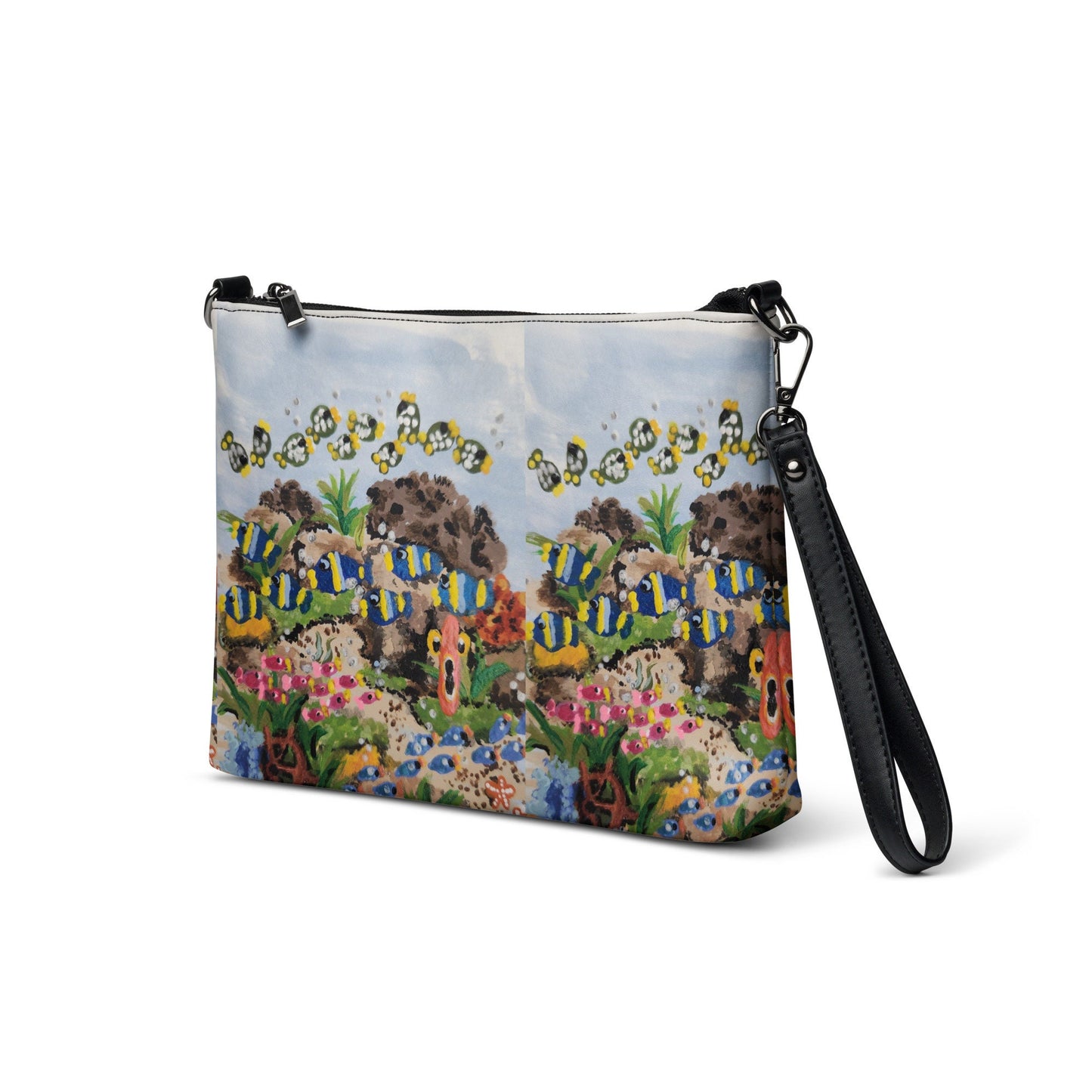 Underwater Ocean View Crossbody Bag with Pockets, Small Trendy Sling Bag, Nature Inspired Handbag with Adjustable Straps