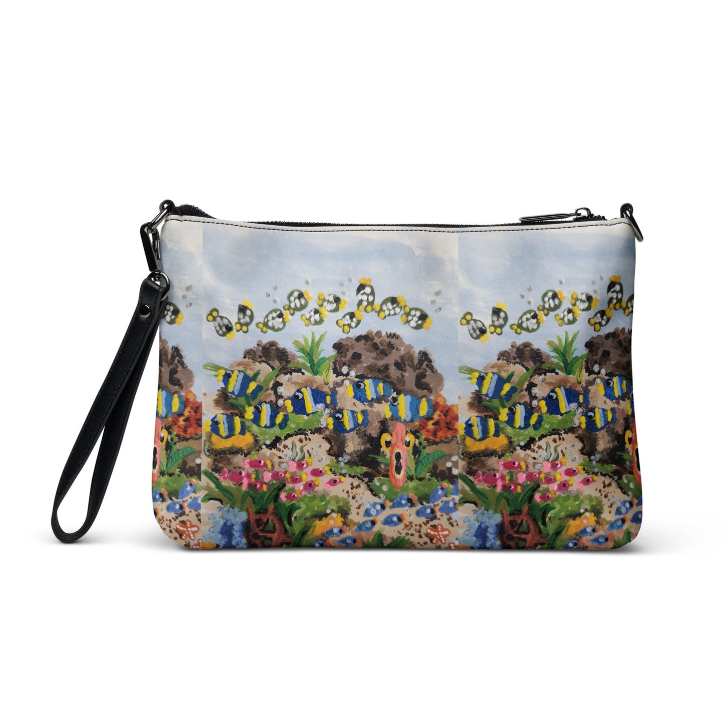 Underwater Ocean View Crossbody Bag with Pockets, Small Trendy Sling Bag, Nature Inspired Handbag with Adjustable Straps