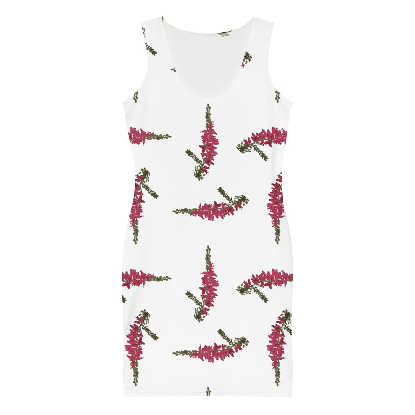 Heather Floral Spring Bodycon Dress, Womens Casual Secretary Outfit, Pastel Tight Club Dress Cocktail