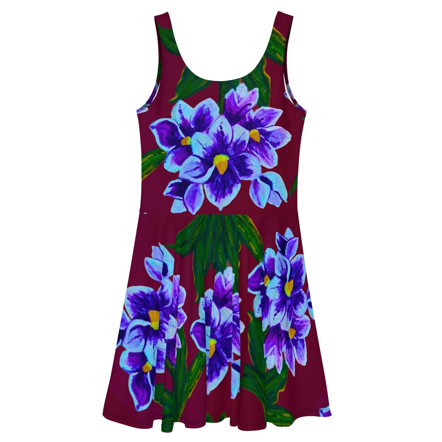 Trending Floral Secretary Skater Dress, Plus Size Spring Outfit, Casual Colorful Sundress