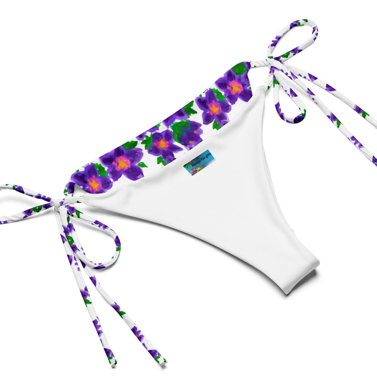 Watercolor Floral String Bikini, Sexy Botanical Bathing Suit, Plus Size Beach Swim Wear