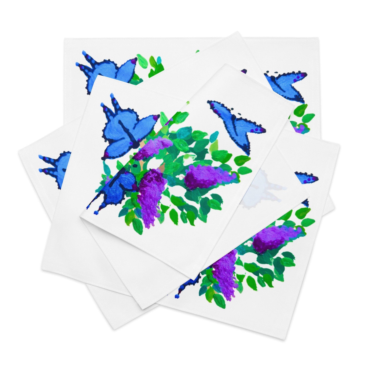 Colorful Butterfly Placemat Set of 4, Water Resistant Activity Placemats, Floral Modern Dinner Placemats, Fun Coloring Placemats