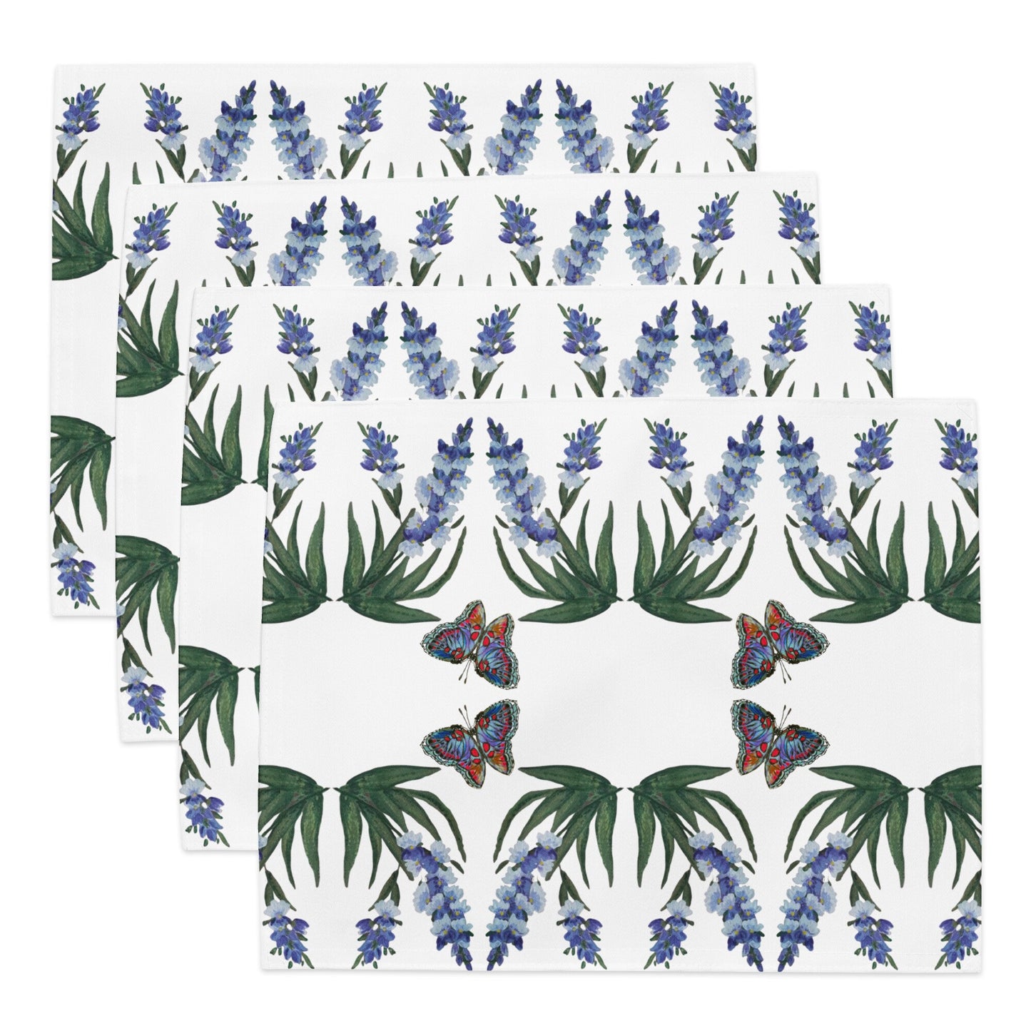 Wisteria Monarch Placemat Set of 4, Floral Modern Dinner Placemats, Fun Activity Placemats