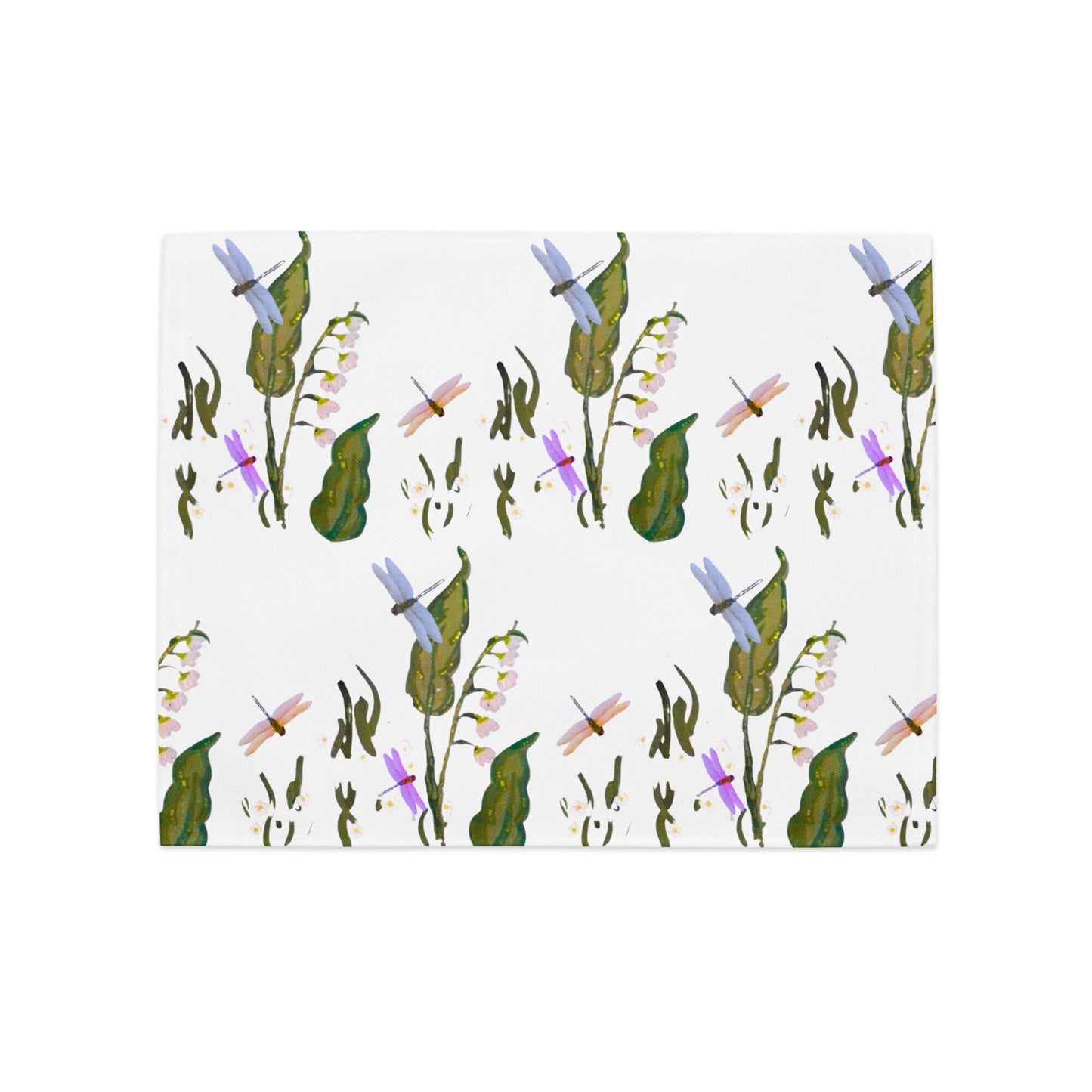 Botanical Dragonfly Placemat Set of 4, Spring Floral Wedding Placemats, Water Resistant Activity Placemats