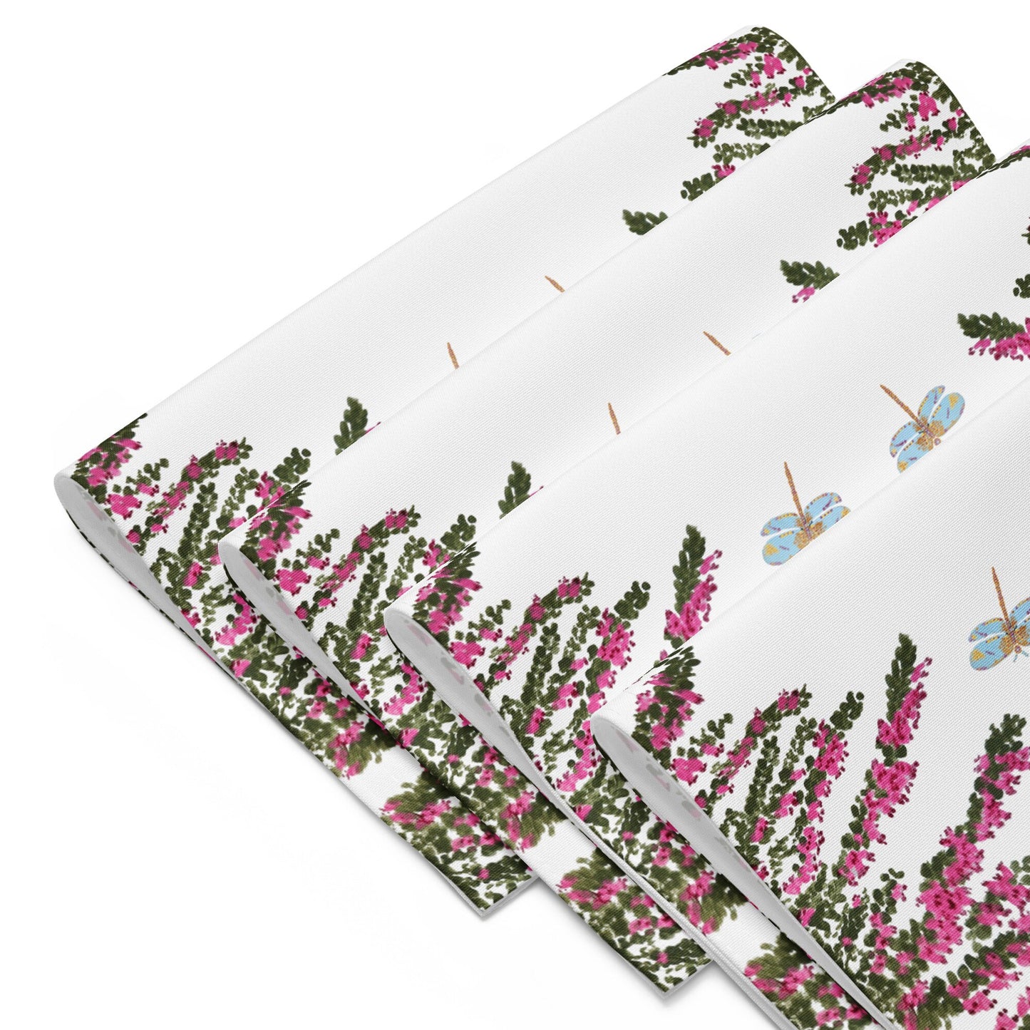 Heather Flower Placemat Set of 4, Water Resistant Floral Placemats for Weddings, Family Dinners or Spring Get Togethers