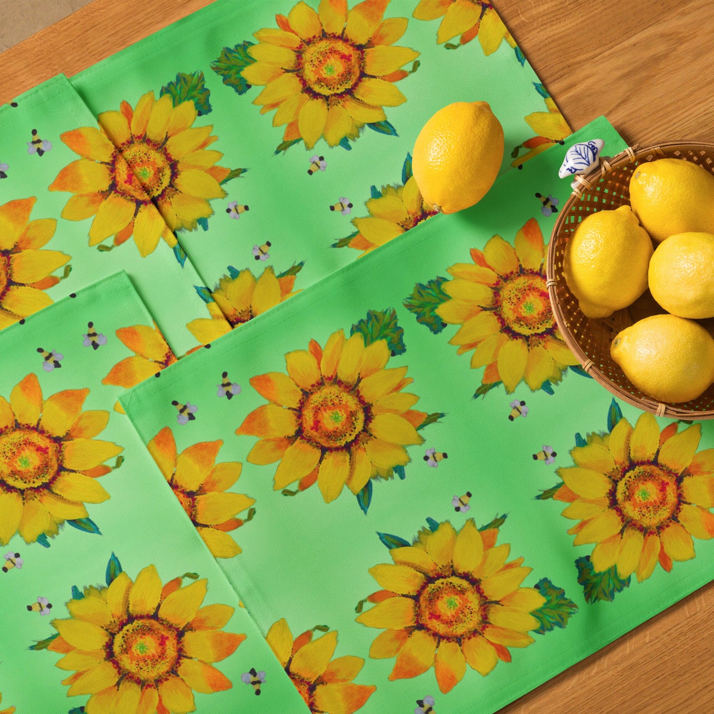 Colorful Sunflower Placemat Set of 4, Water Resistant, Perfect for Weddings or Family Dinners, Activity Placemats