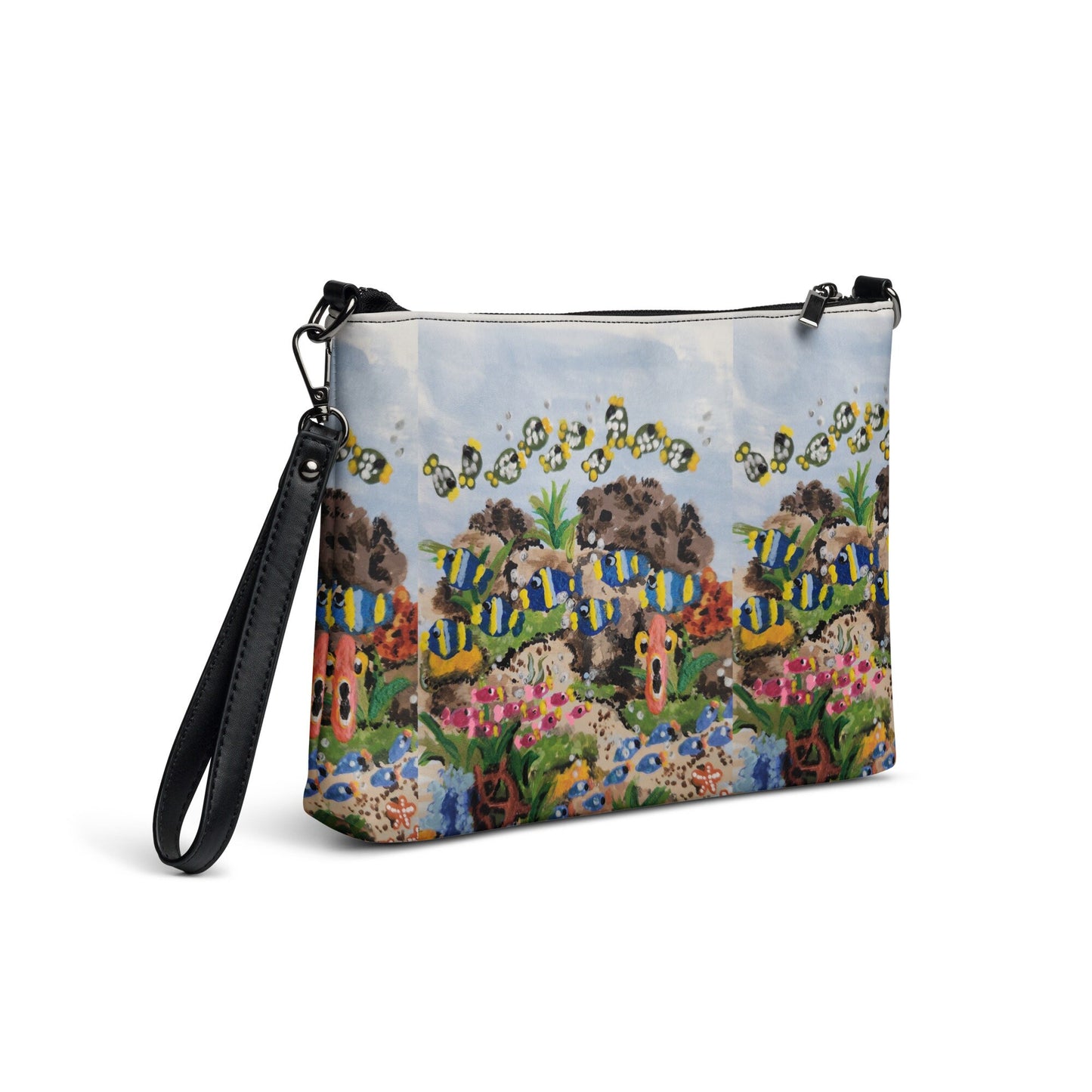 Underwater Ocean View Crossbody Bag with Pockets, Small Trendy Sling Bag, Nature Inspired Handbag with Adjustable Straps