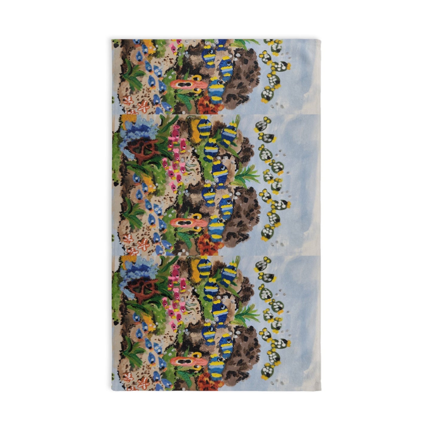 Under Water Ocean View Hand Towel, Decorative Coastal Hand Towel, Spring Guest Towels