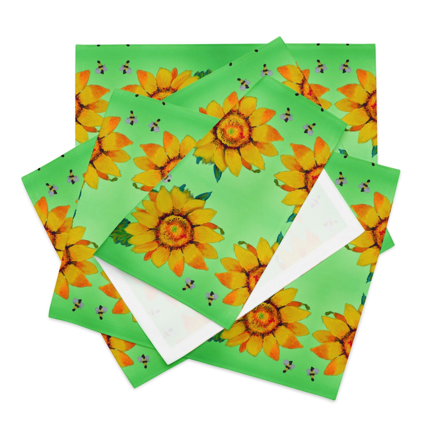 Colorful Sunflower Placemat Set of 4, Water Resistant, Perfect for Weddings or Family Dinners, Activity Placemats