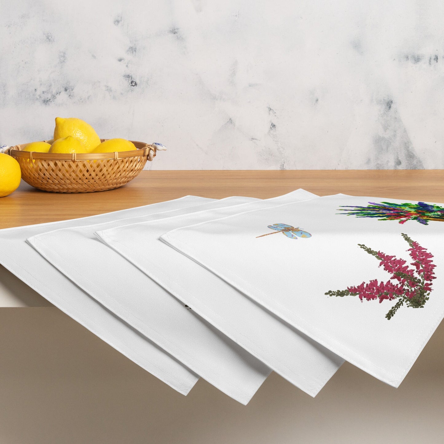 Gardeners Favorites Placemat Set of 4, Water Resistant Activity Placemats, Floral Modern Dinner Placemats, Fun Coloring Placemats