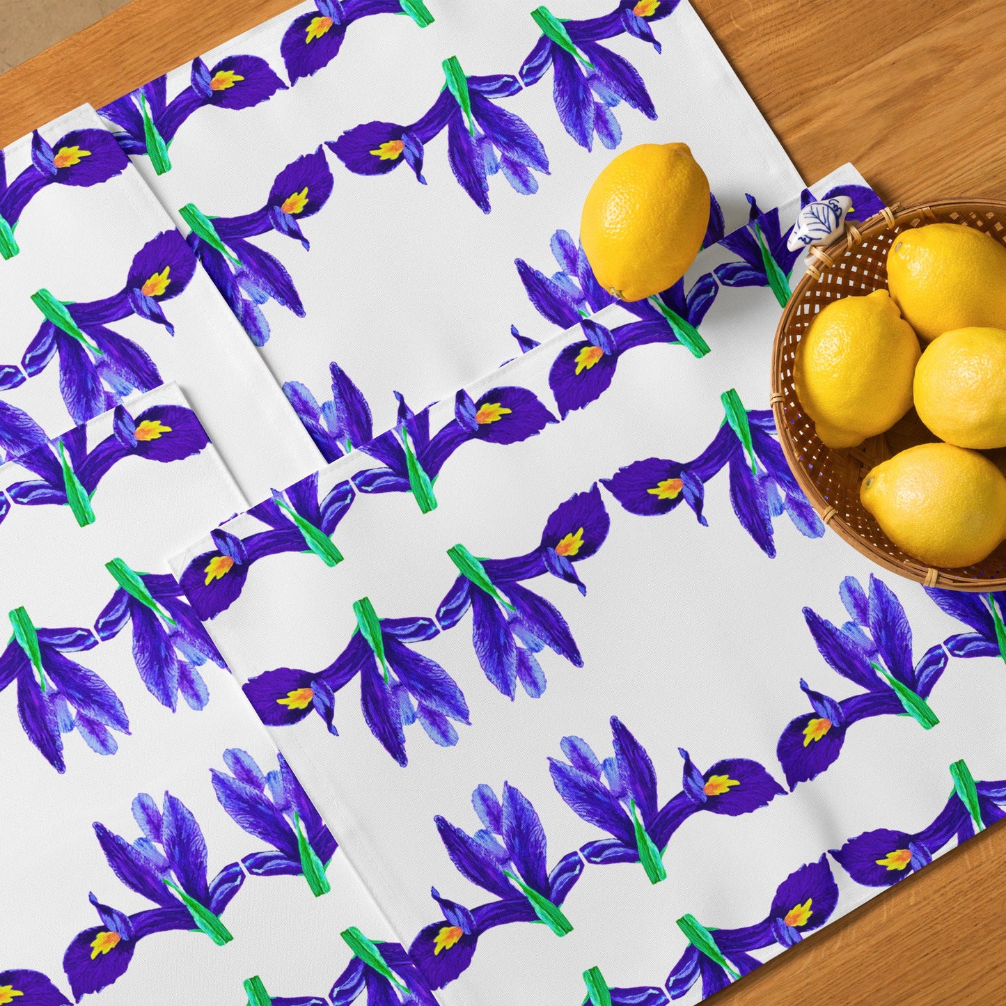 Iris Flower Placemat Set of 4, Perfect for Weddings or Family Dinners, Activity Placemats, Water Resistant