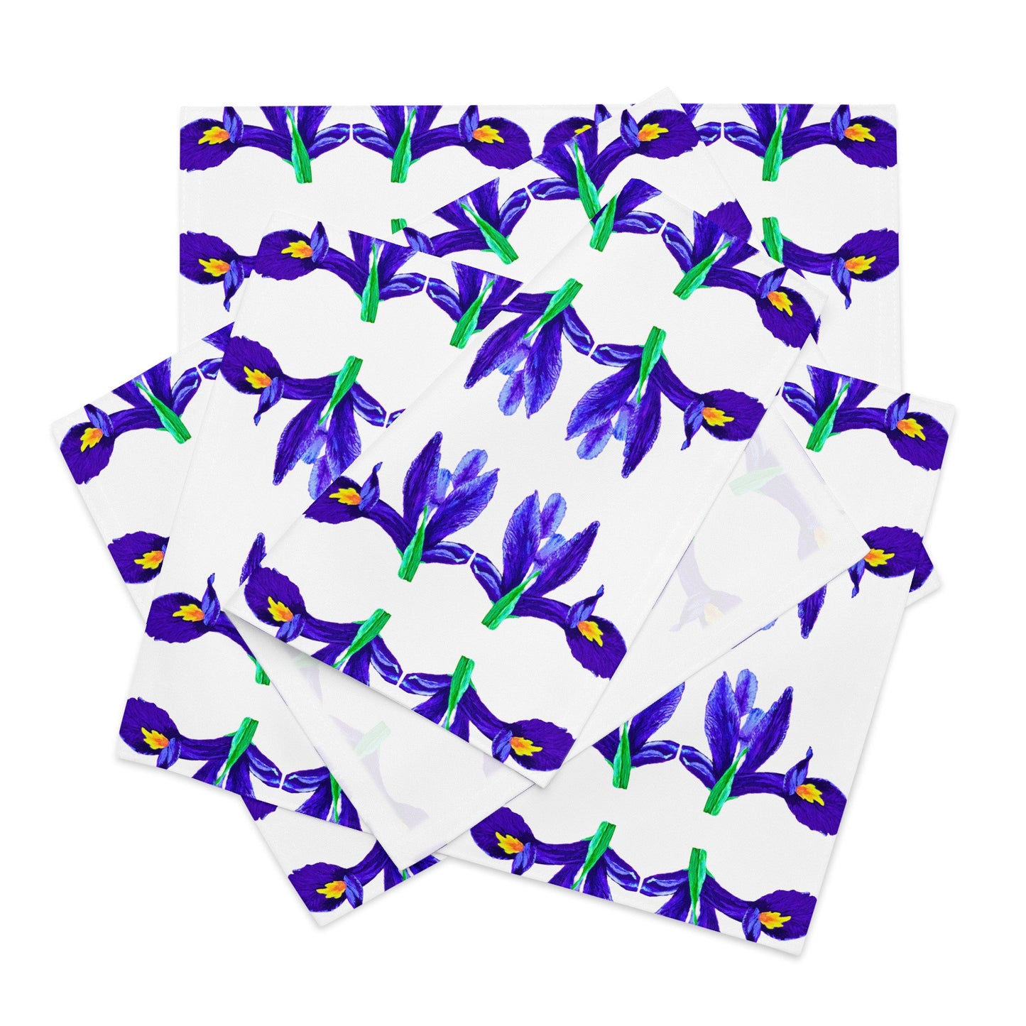 Iris Flower Placemat Set of 4, Perfect for Weddings or Family Dinners, Activity Placemats, Water Resistant