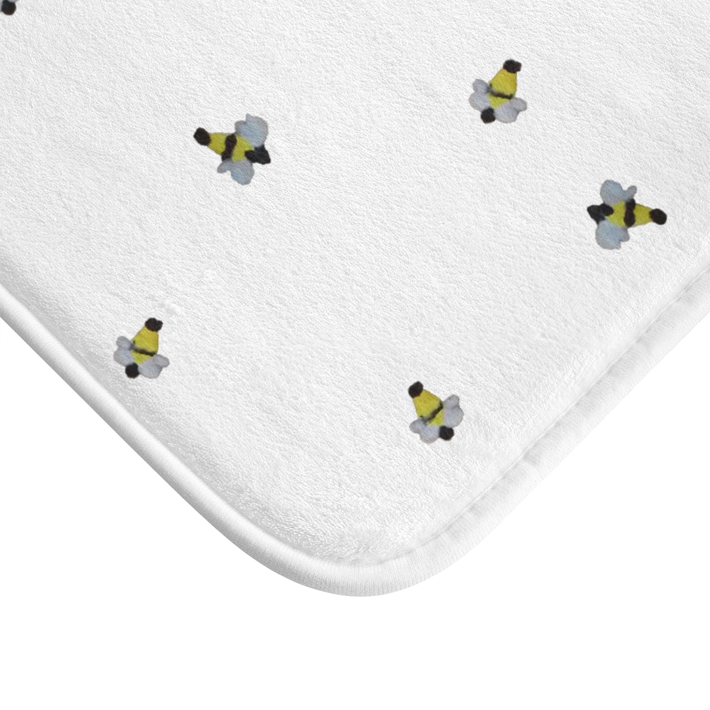 Bees Memory Foam Non Slip Accent Rug, Decorative Bath Mat, Trendy Nature Shower Mat