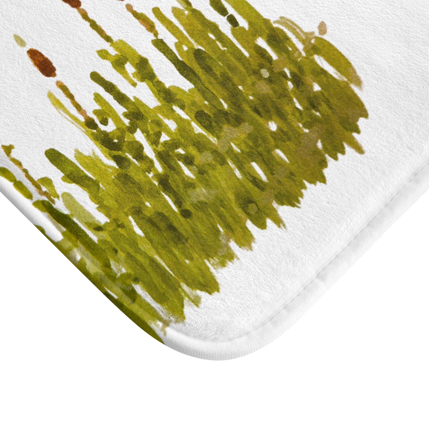 Cattails and Dragonflies Shower Mat, Decorative Floral Accent Rug, Nature Inspired Bathroom Decor, Spring Bathroom Refresh Gift