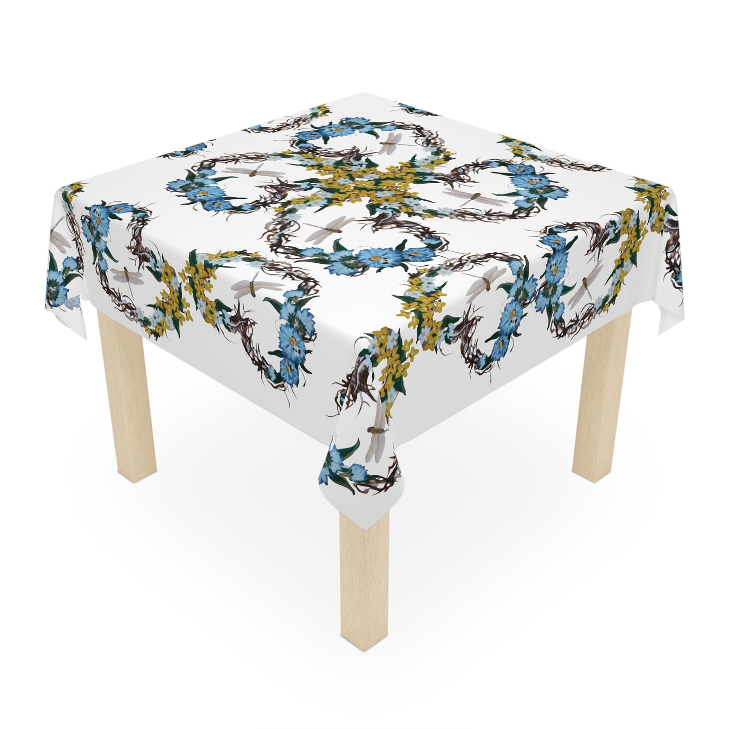 Heart Wreath Floral Tablecloth, Colorful Floral Outdoor Tablecloth, Spring Refresh Gifts, Cozy Home Item