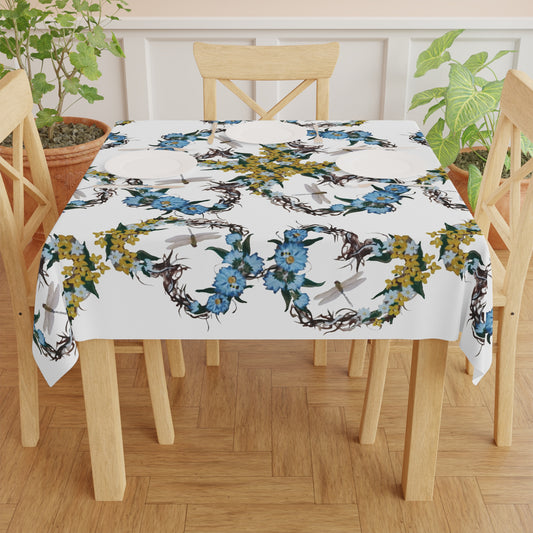 Heart Wreath Floral Tablecloth, Colorful Floral Outdoor Tablecloth, Spring Refresh Gifts, Cozy Home Item