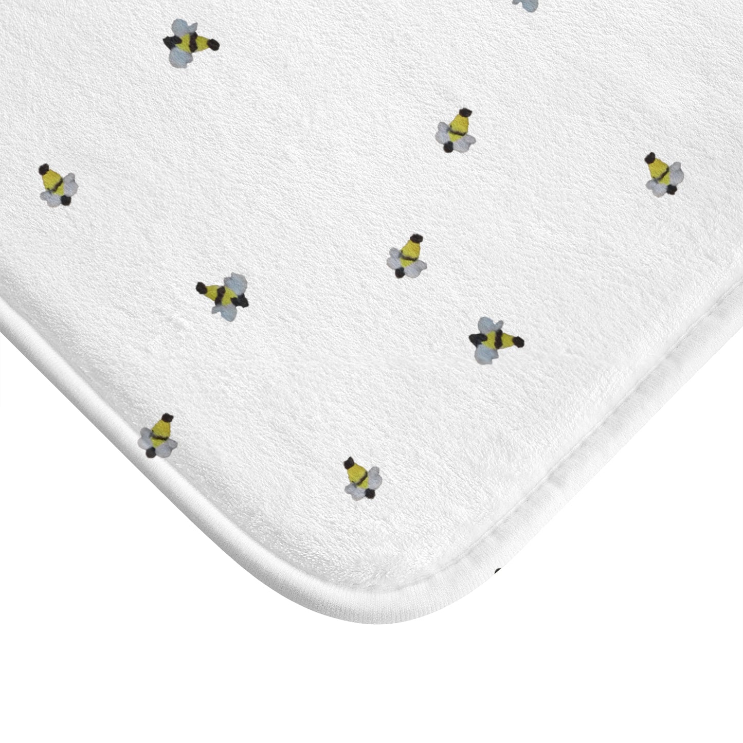 Bees Memory Foam Non Slip Accent Rug, Decorative Bath Mat, Trendy Nature Shower Mat