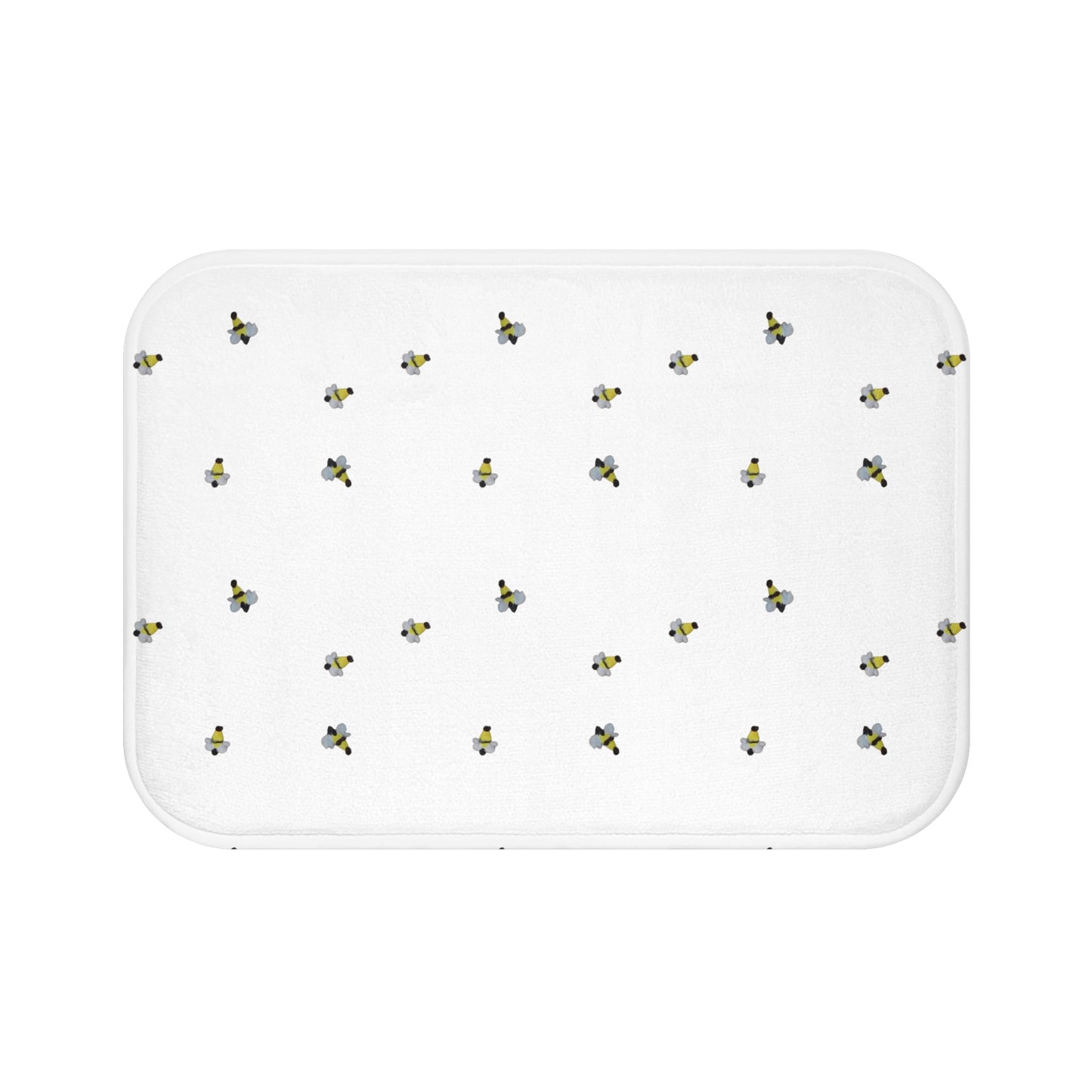 Bees Memory Foam Non Slip Accent Rug, Decorative Bath Mat, Trendy Nature Shower Mat