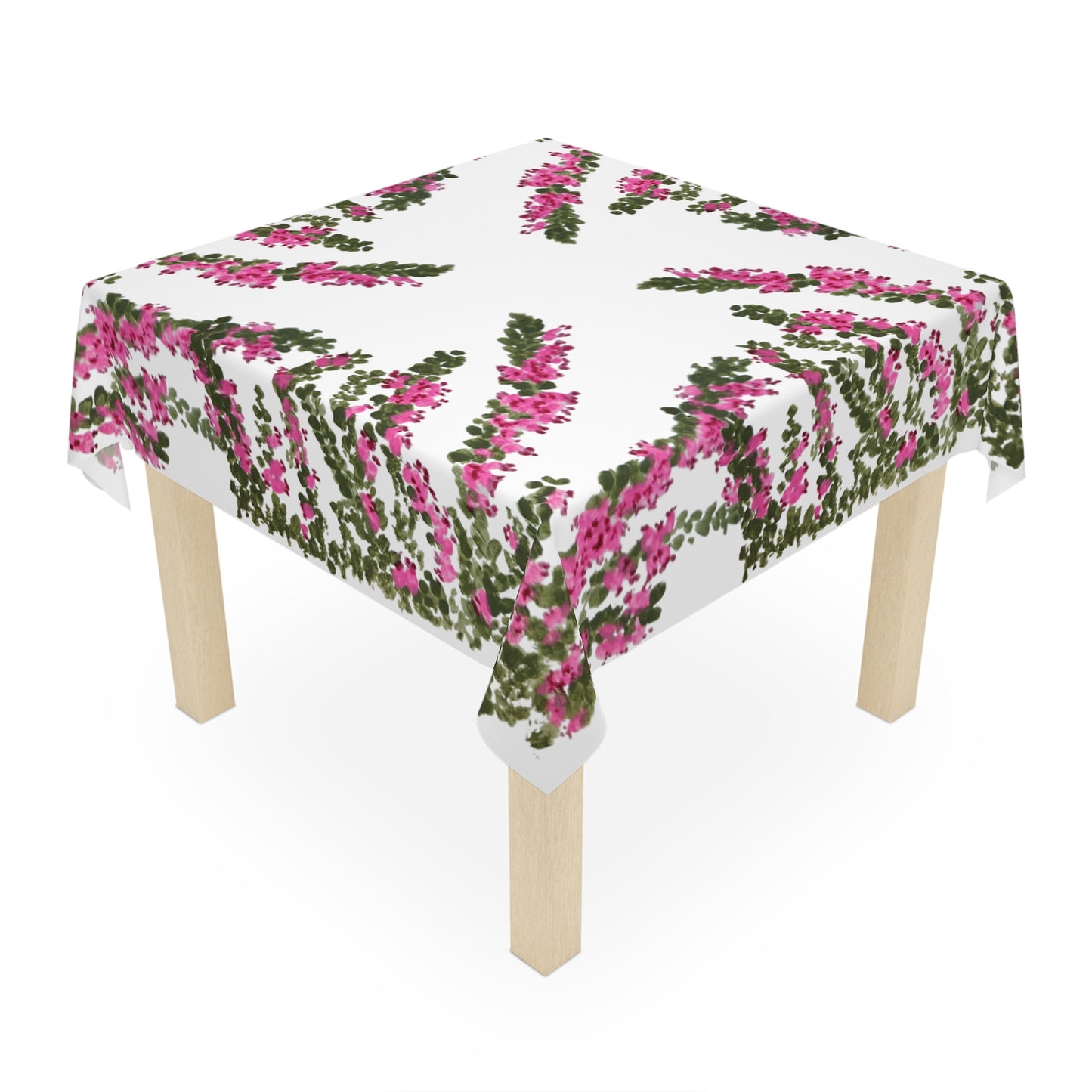 Heather Flower Tablecloth, Festive Patterned Table Throw, Colorful Outdoor Holiday Tablecloth