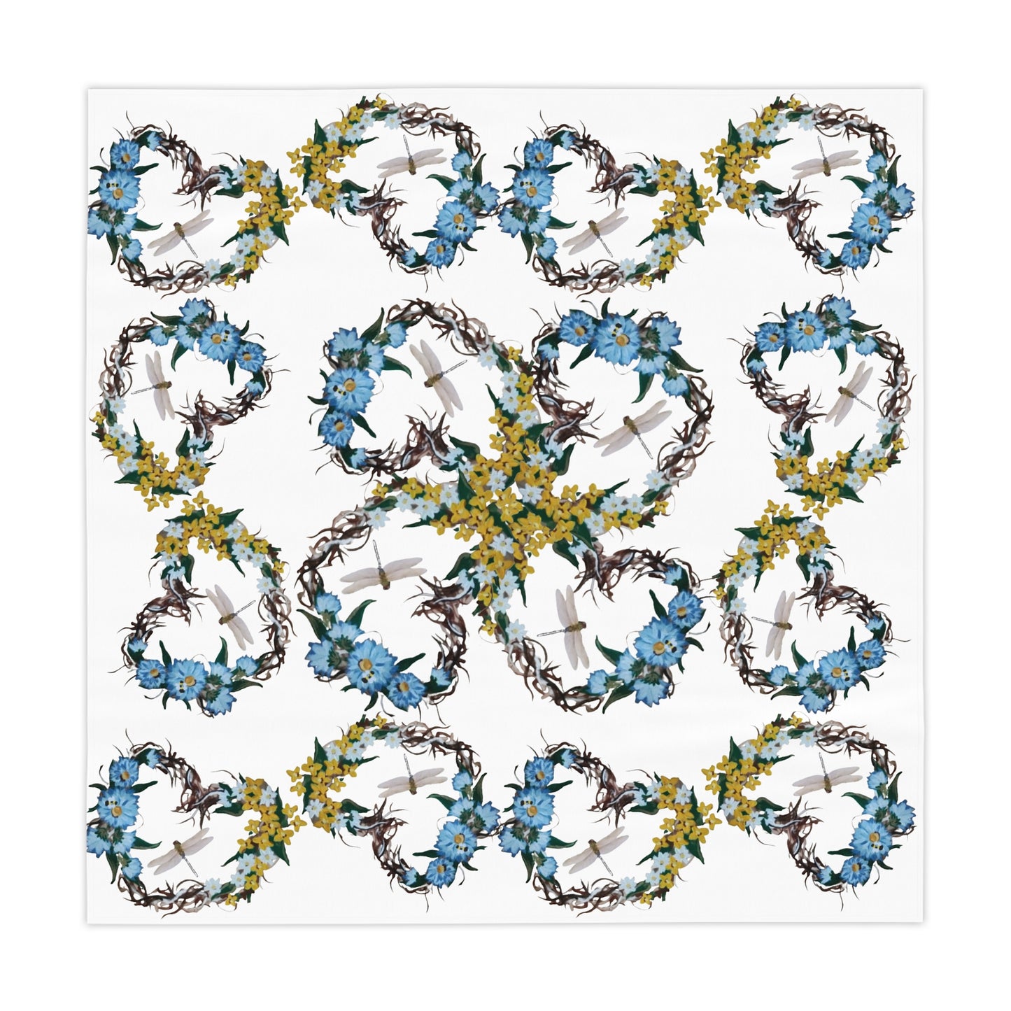 Heart Wreath Floral Tablecloth, Colorful Floral Outdoor Tablecloth, Spring Refresh Gifts, Cozy Home Item