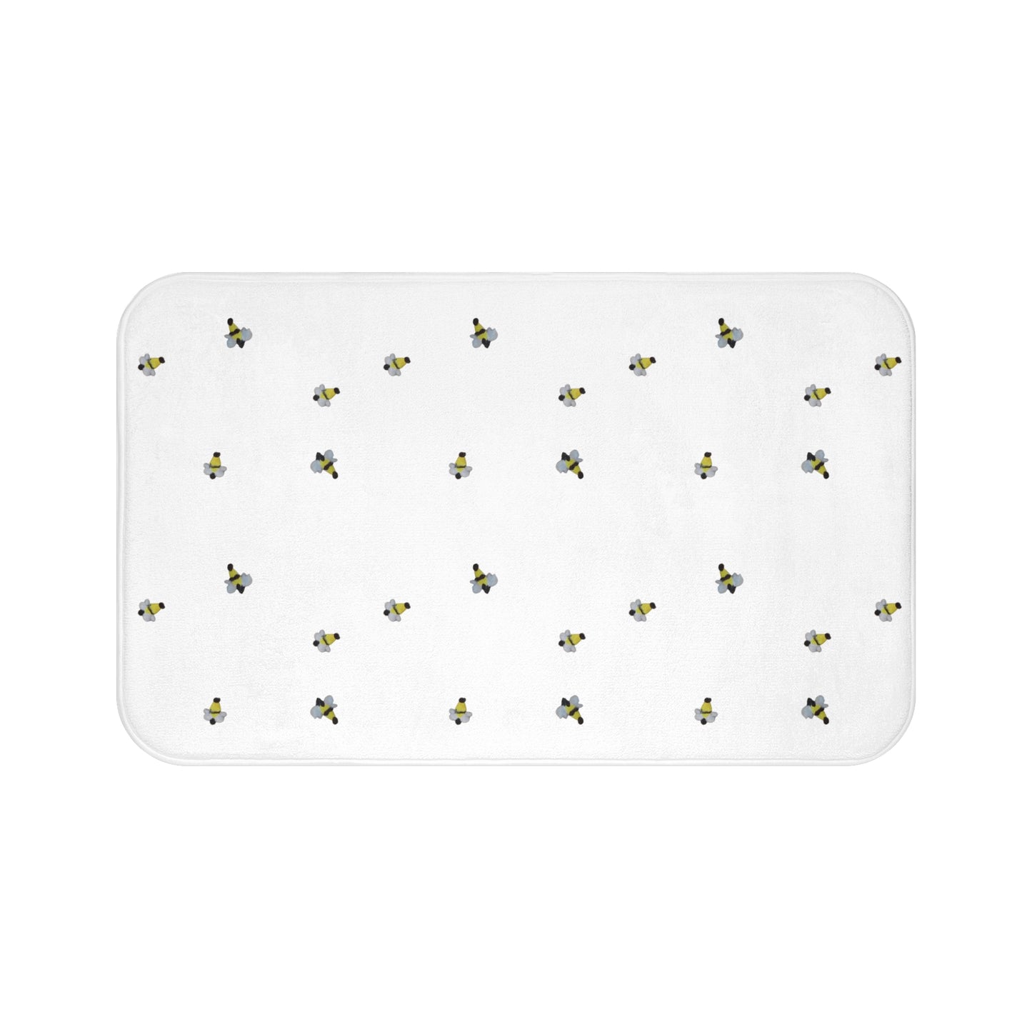 Bees Memory Foam Non Slip Accent Rug, Decorative Bath Mat, Trendy Nature Shower Mat